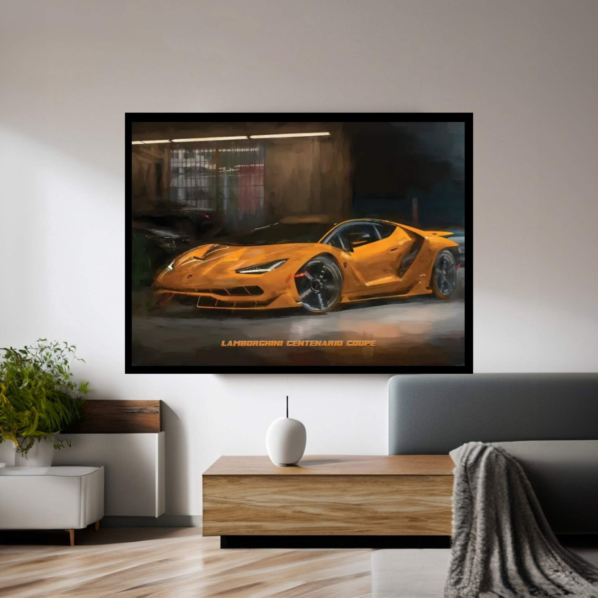 Lamborghini Centenario Coupe In Watercolor Canvas Wall Art - Y Canvas