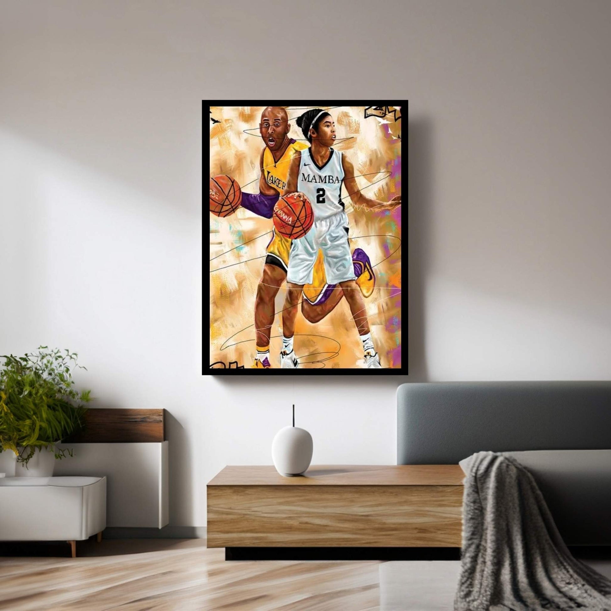 Kobe X Gigi Canvas Wall Art - Y Canvas