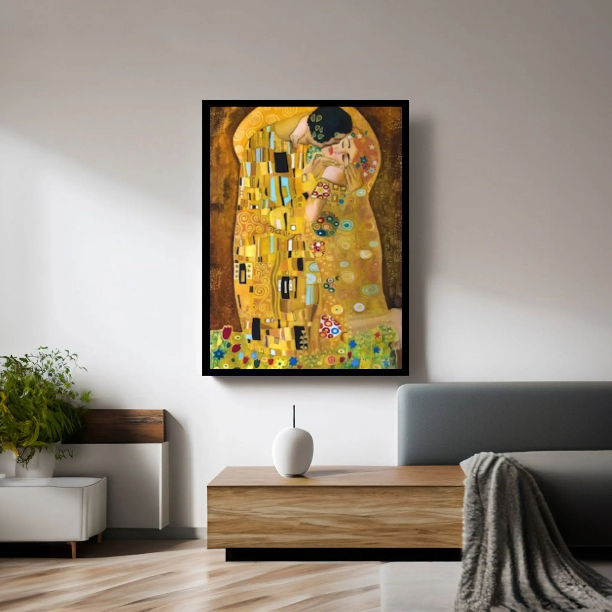 Gustav Klimt - The Kiss Canvas Wall Art Print on Canvas - Y Canvas