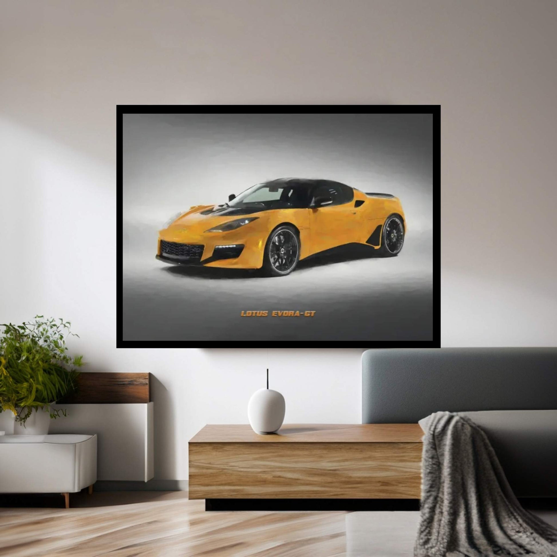 Lotus 2020 Evora GT In Watercolor Canvas Wall Art - Y Canvas