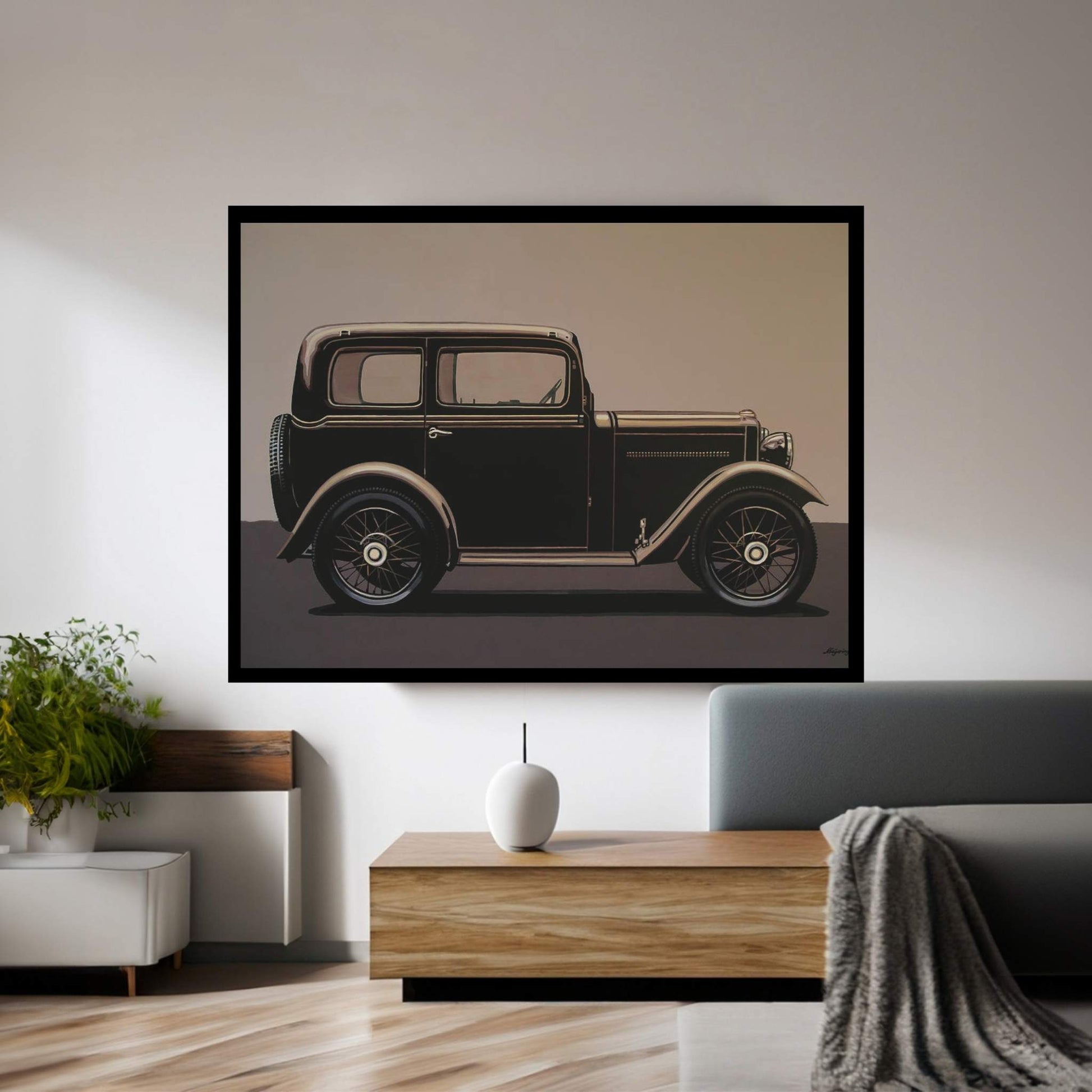 Morris Minor Saloon 1928 Canvas Wall Art - Y Canvas