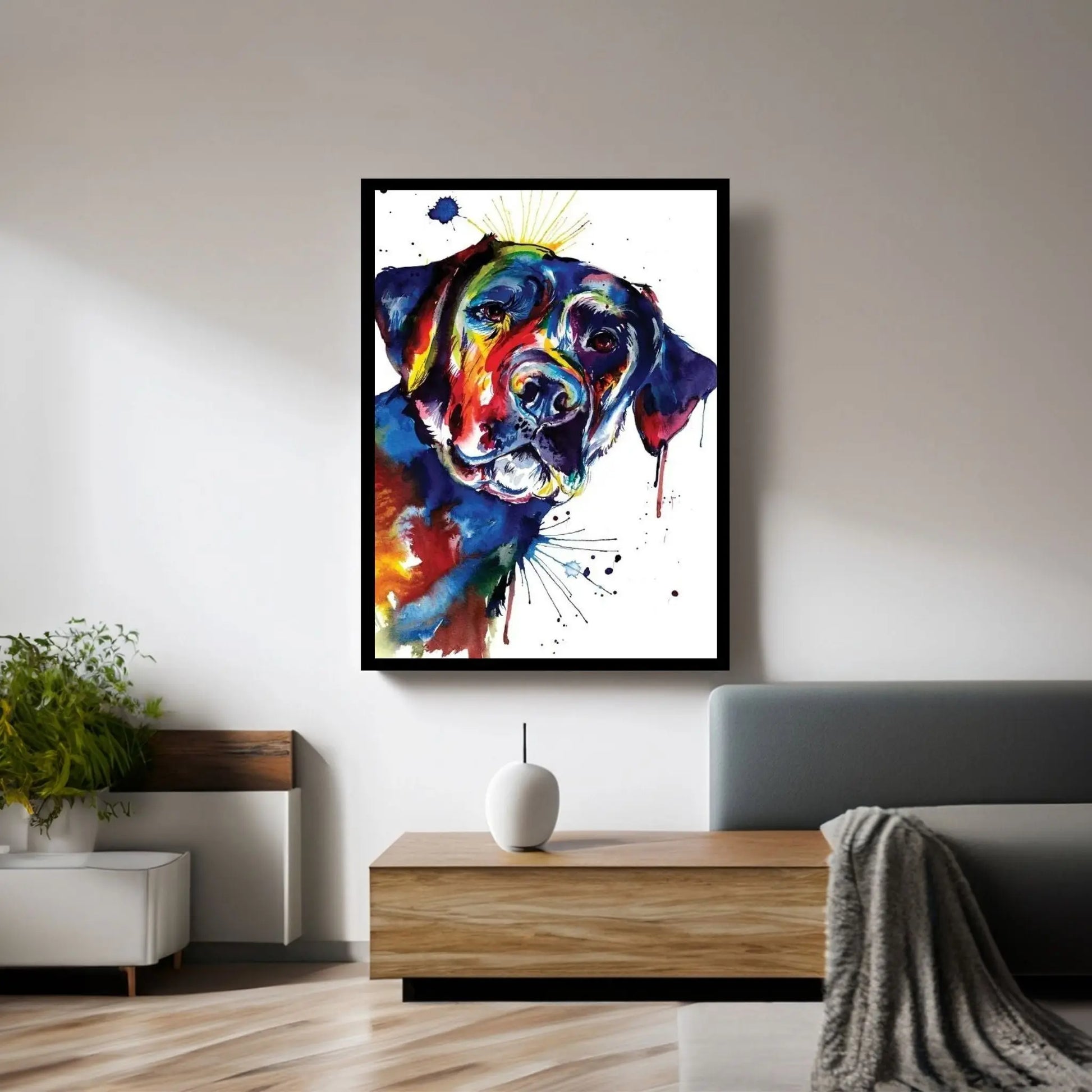 Black Lab Canvas Wall Art - Y Canvas