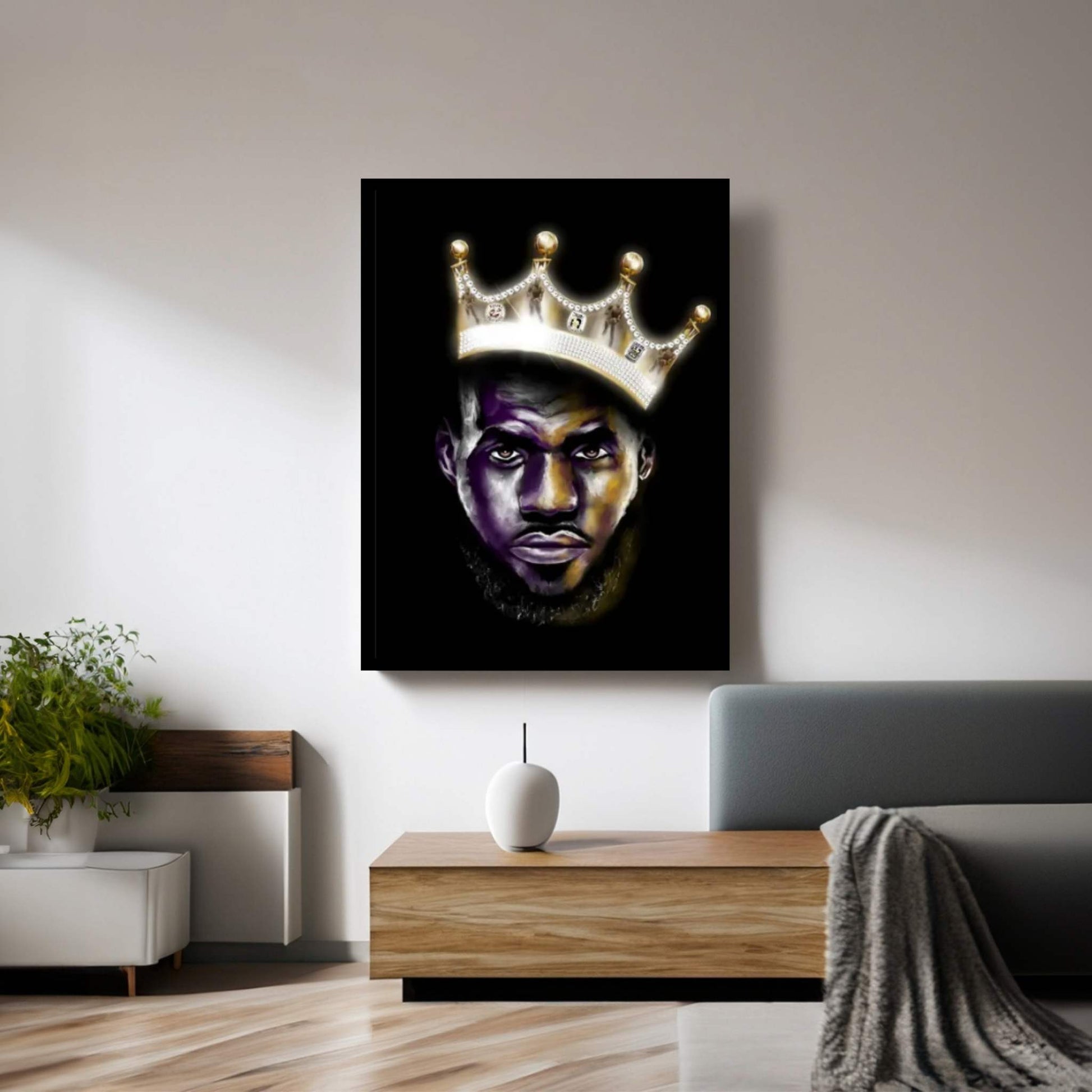 Lebron James - King Me Canvas Wall Art - Y Canvas