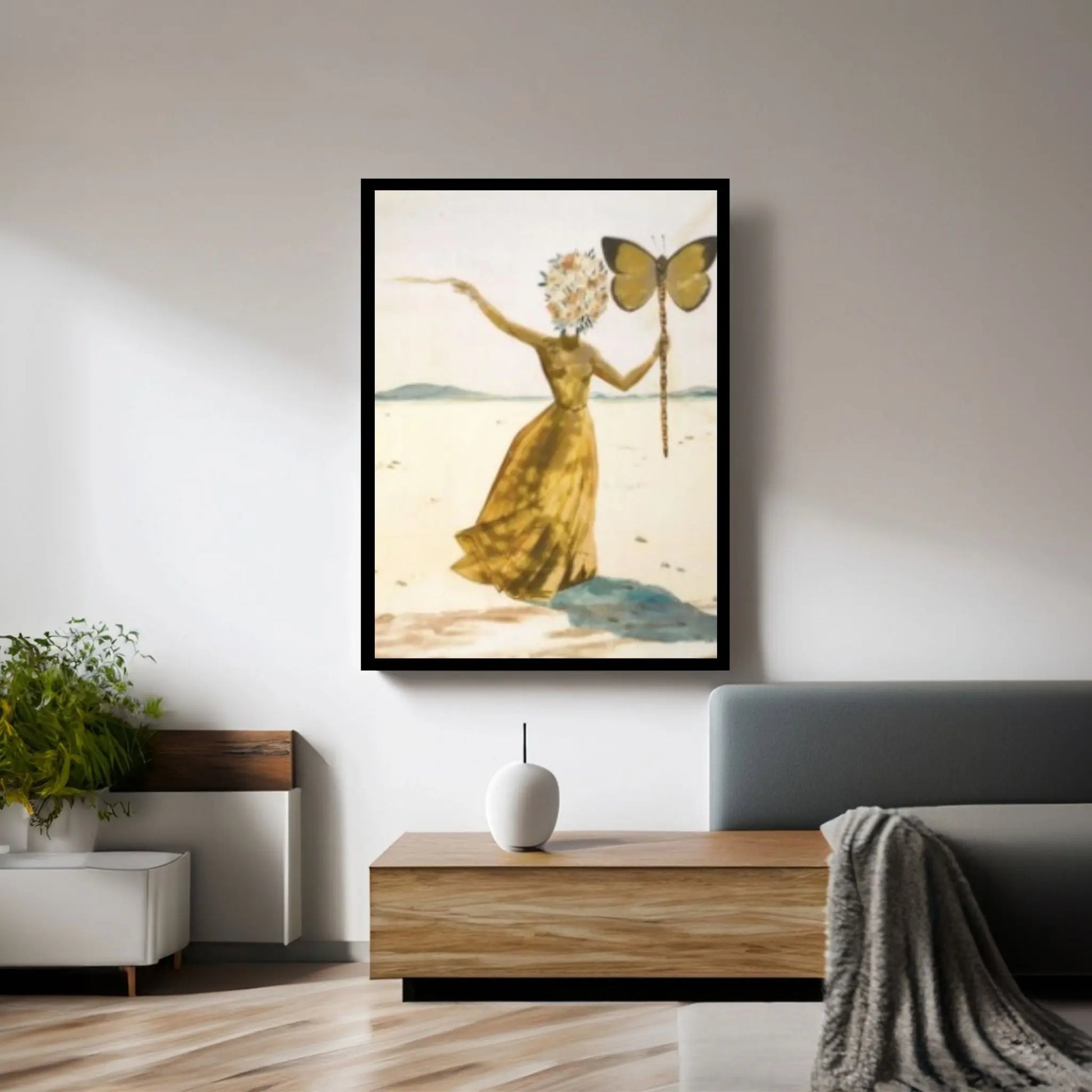 Salvador Dali Butterfly Canvas Wall Art Print, Vintage Print, Dali Poster - Y Canvas