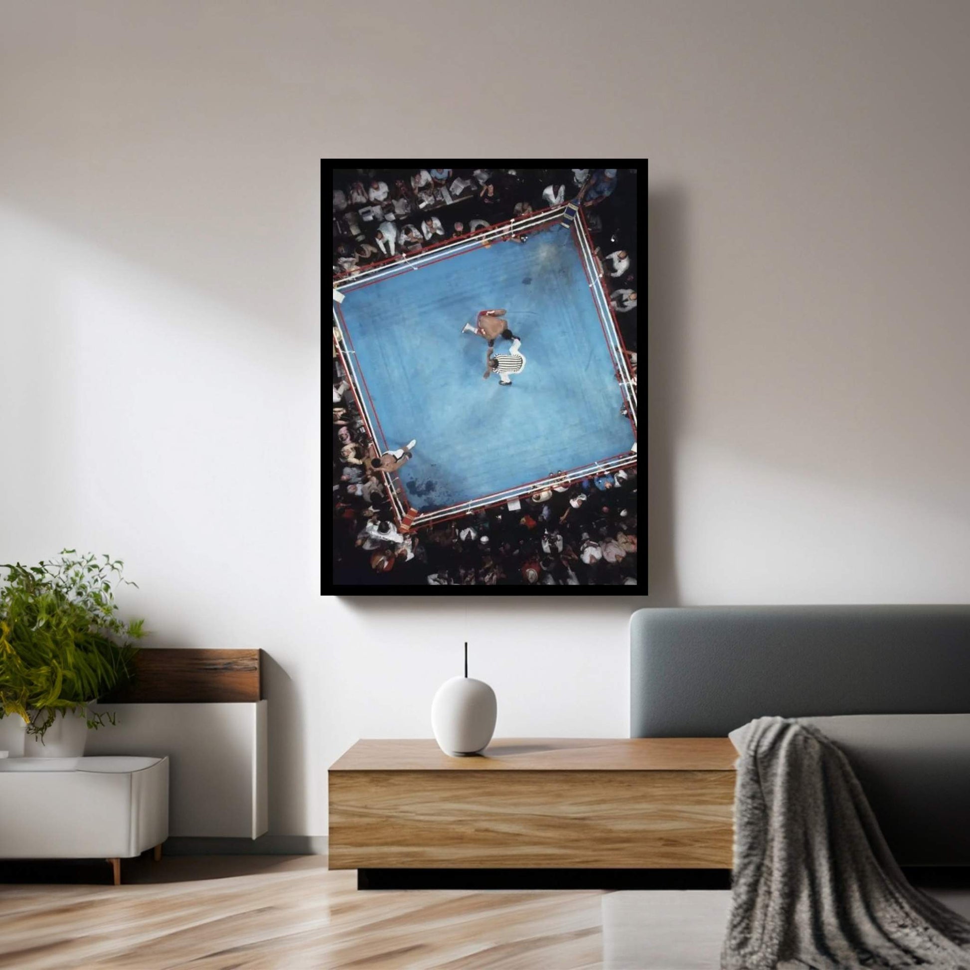Opponent On One Knee Getting Counted Out, Rumble In The Jungle™ Canvas Wall Art - Y Canvas