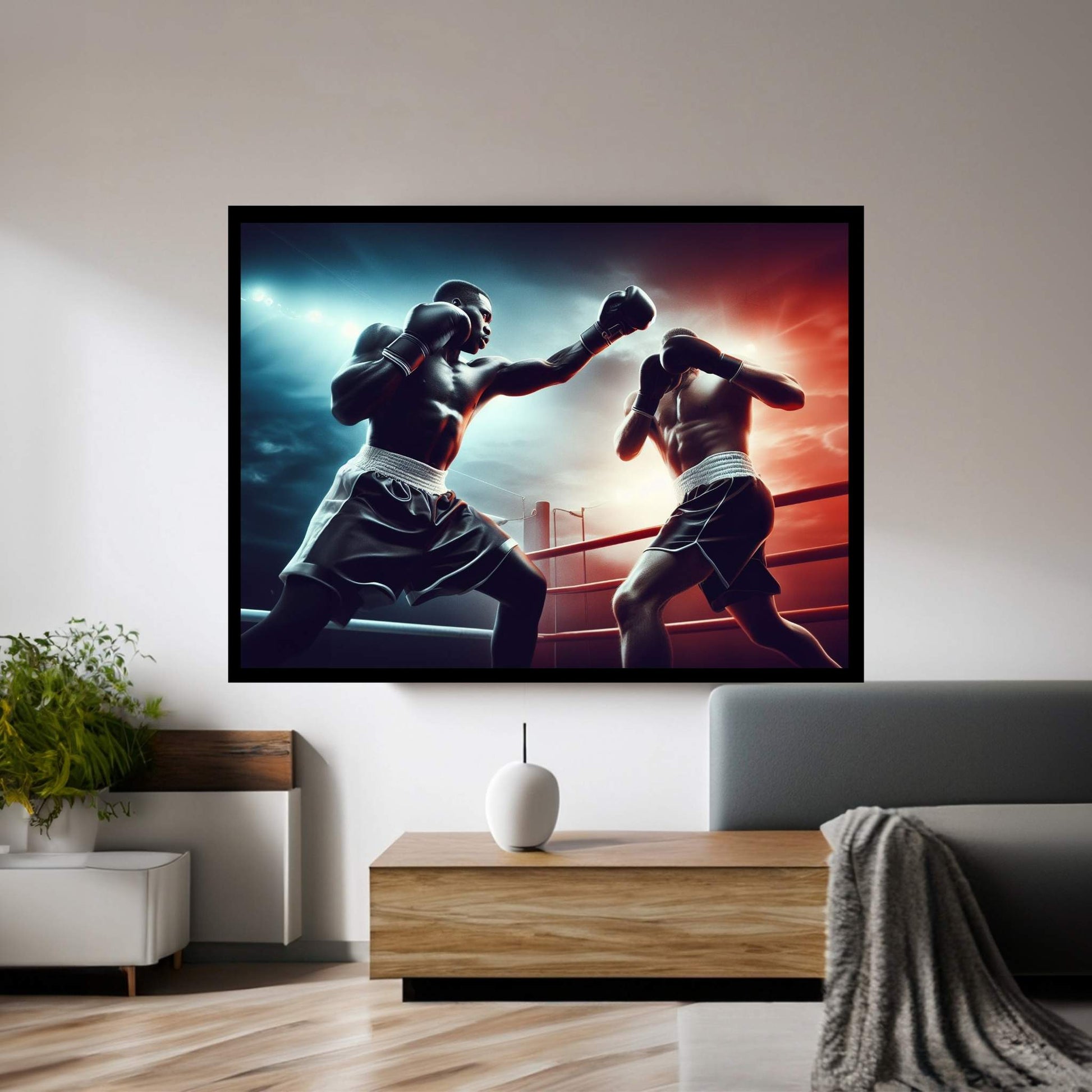 Black African Boxer, Fist and Victory, Boxing Canvas Wall Art - Y Canvas