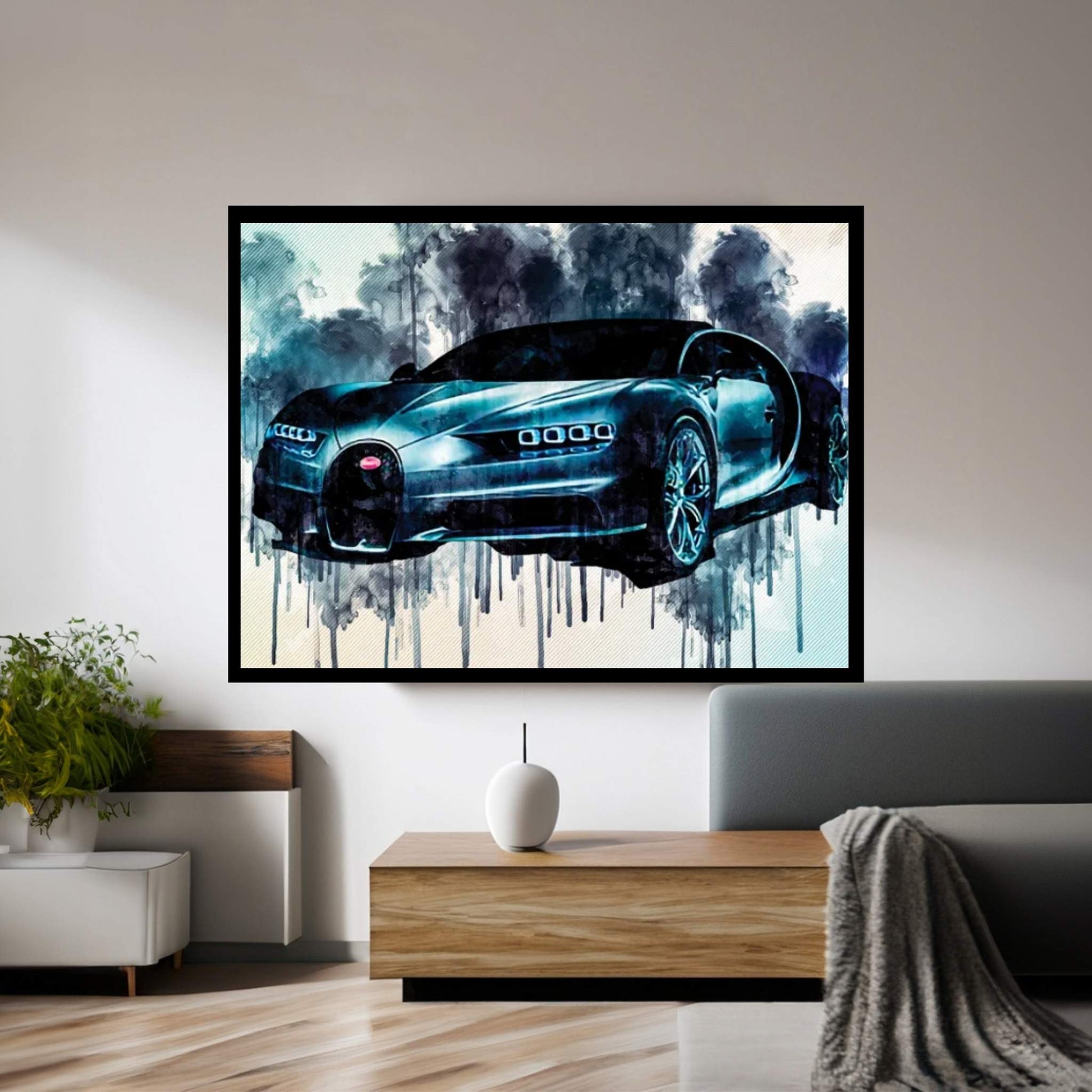 Bugatti Chiron 2018 Front View Supercar Hypercar Canvas Wall Art - Y Canvas