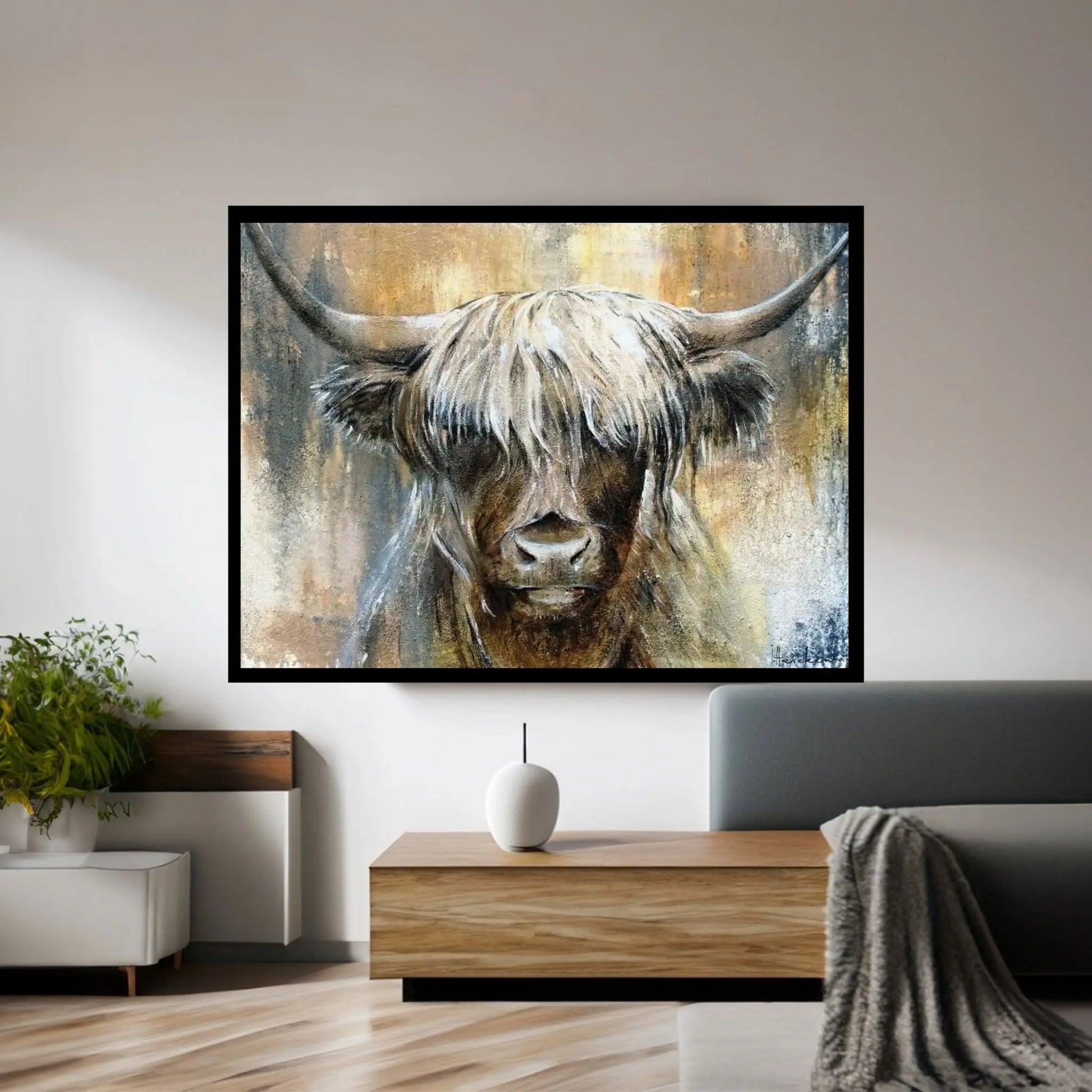 Highland Cow I Canvas Wall Art - Y Canvas