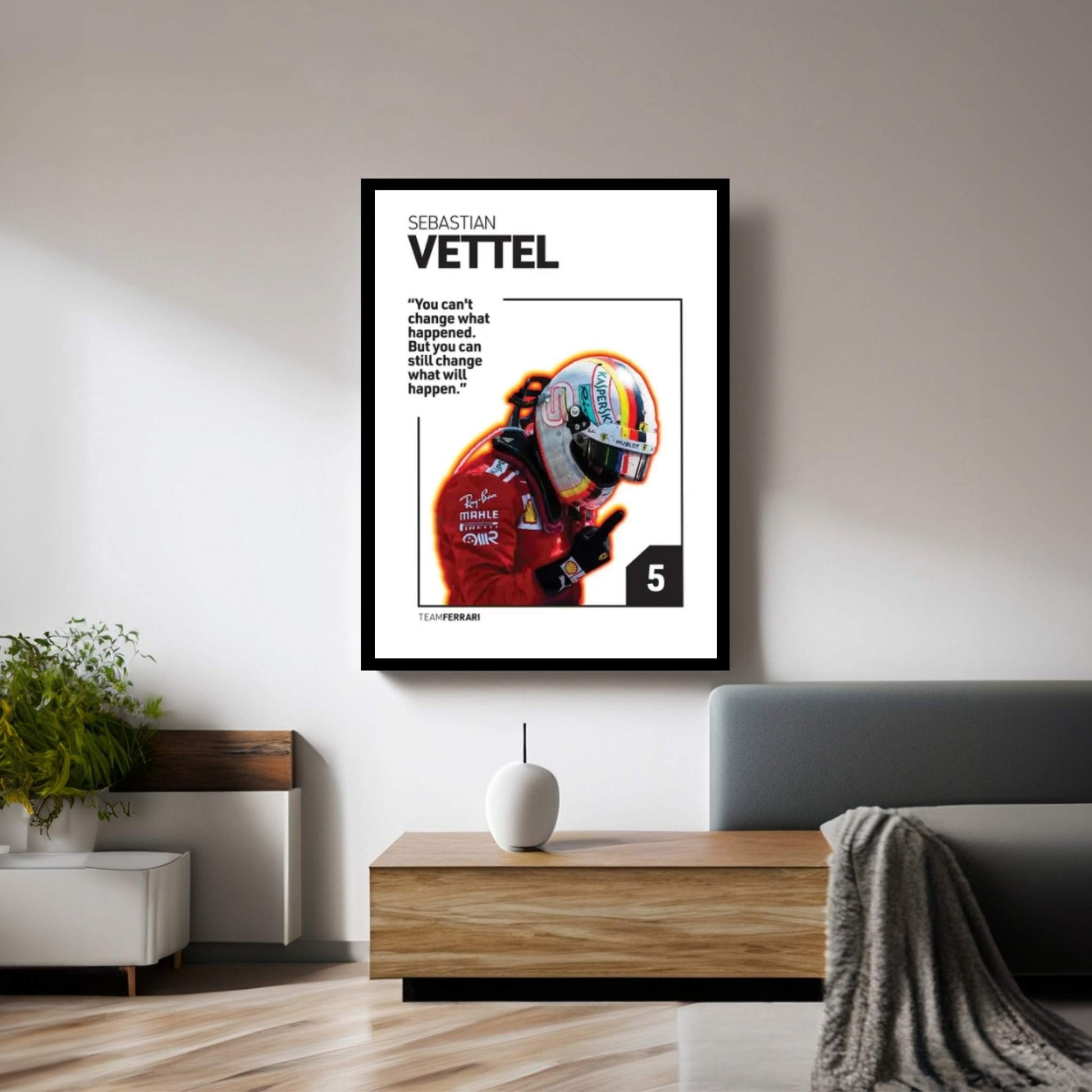 Sebastian Vettel (White) Canvas Wall Art - Y Canvas