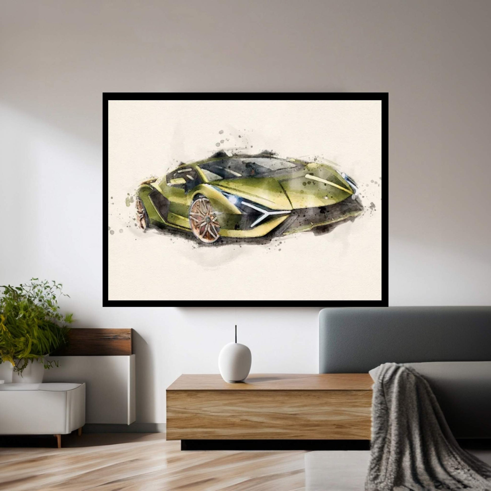 Lamborghini v II Canvas Wall Art - Y Canvas