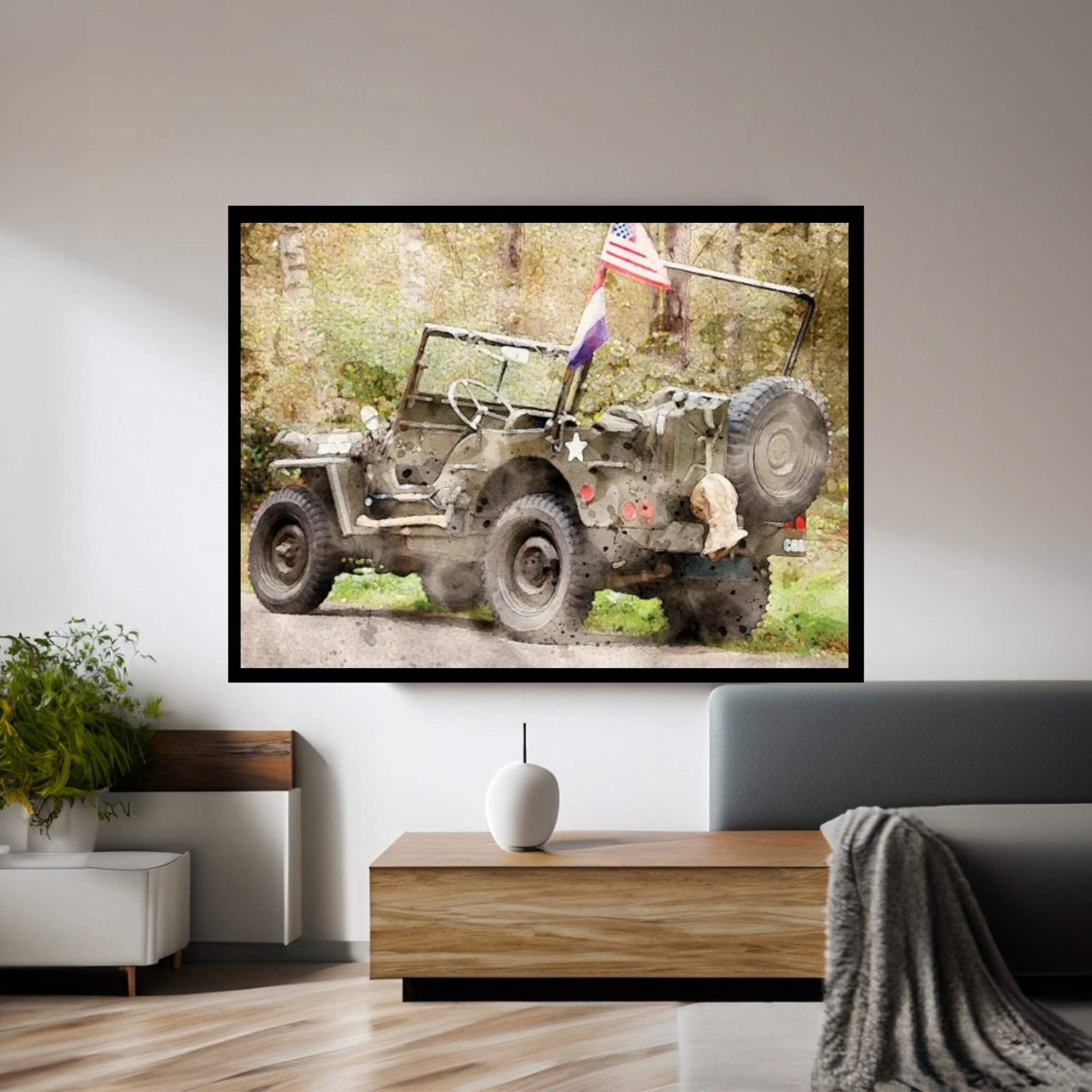 Jeep Willys II Canvas Wall Art - Y Canvas