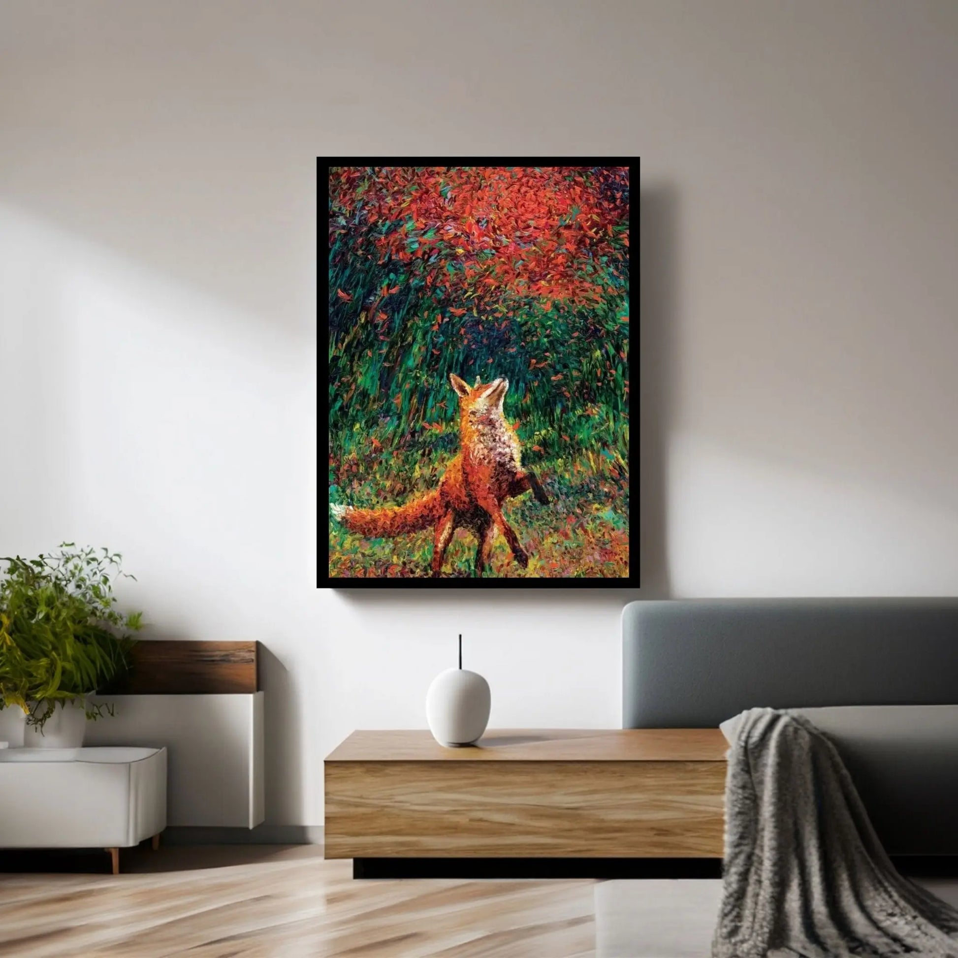 Fox Fire Canvas Wall Art - Y Canvas
