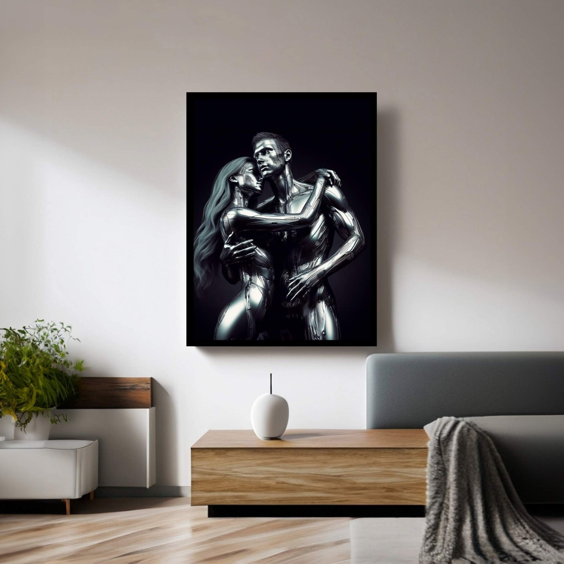 Metalic Love Couple Canvas Wall Art - Y Canvas