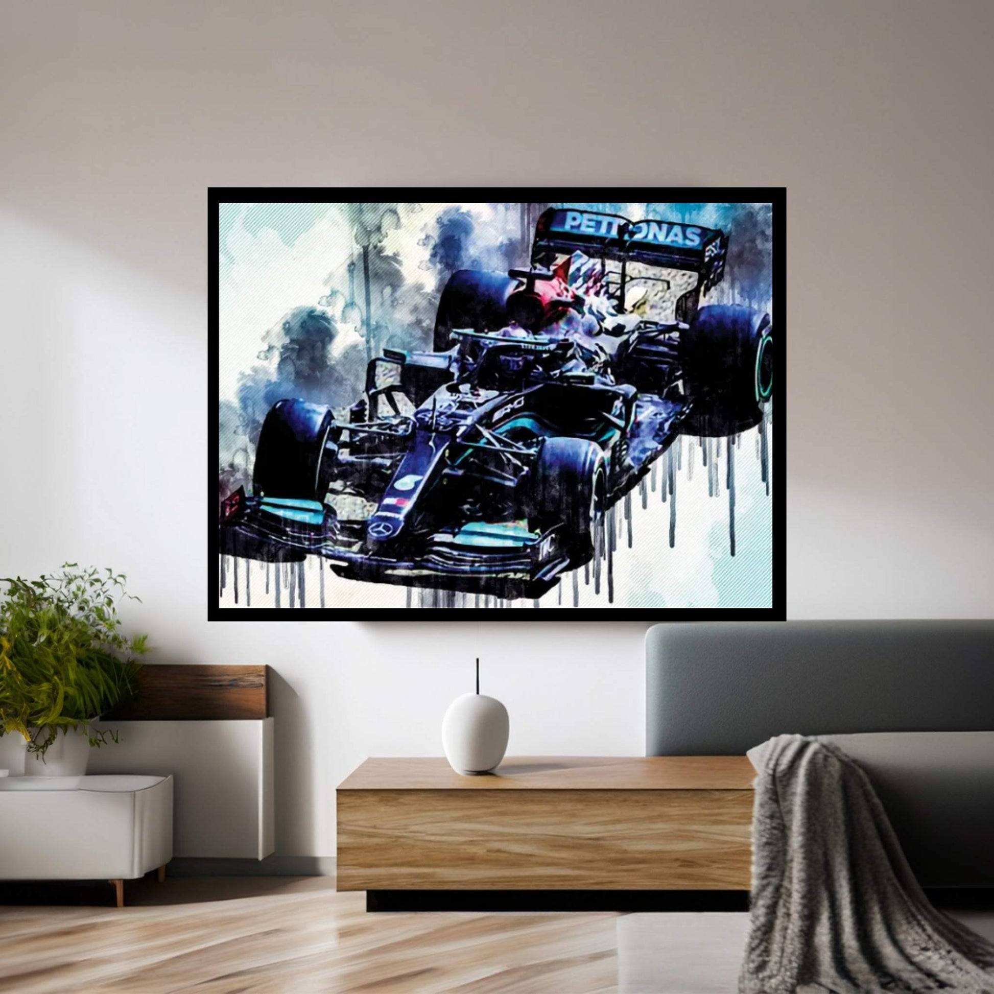 Lewis Hamilton 2021 Mercedes-Amg F1 W12 Mercedes-Amg Petronas Formula One Team British Racing Drivers Formula 1 Canvas Wall Art - Y Canvas