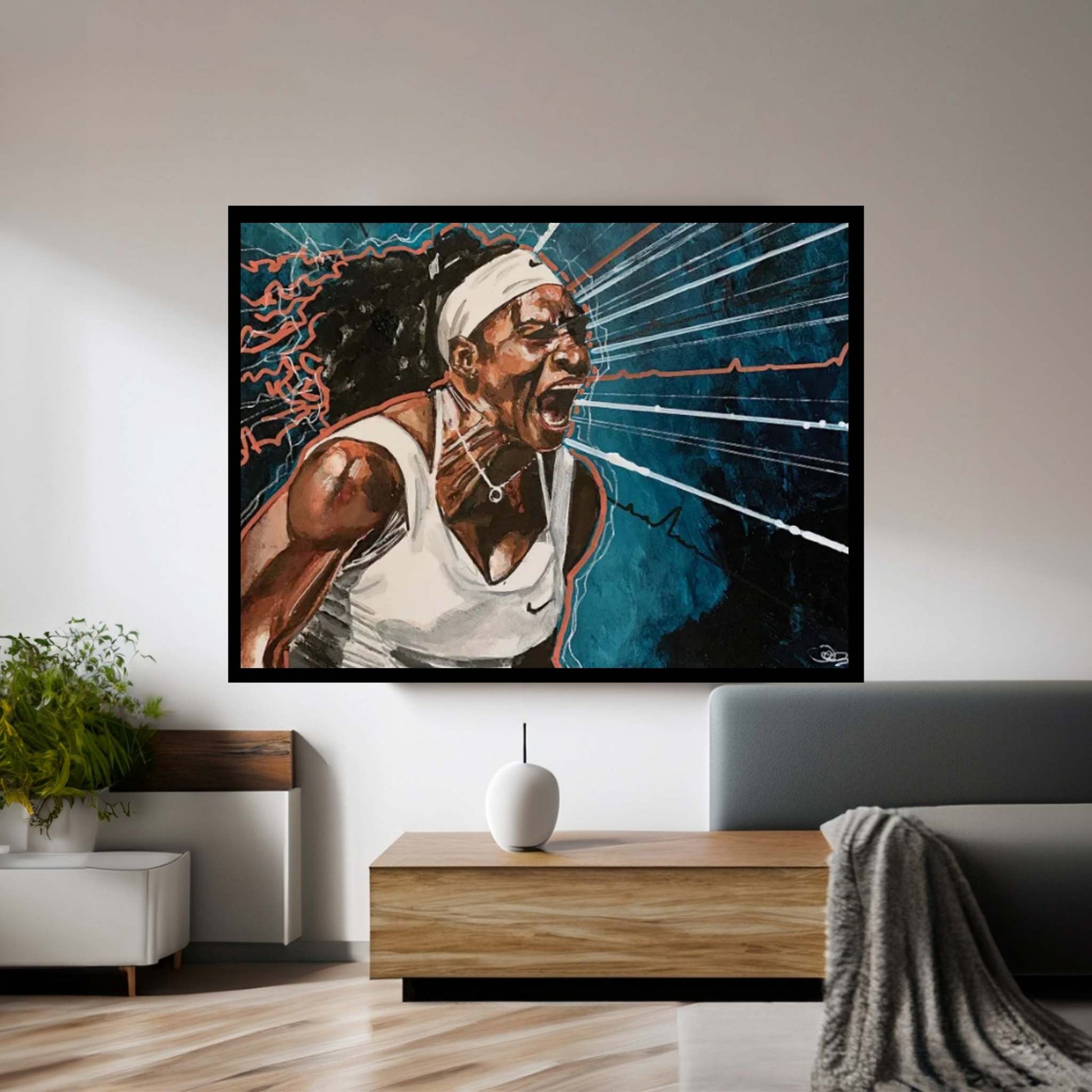 Serena Action Canvas Wall Art - Y Canvas