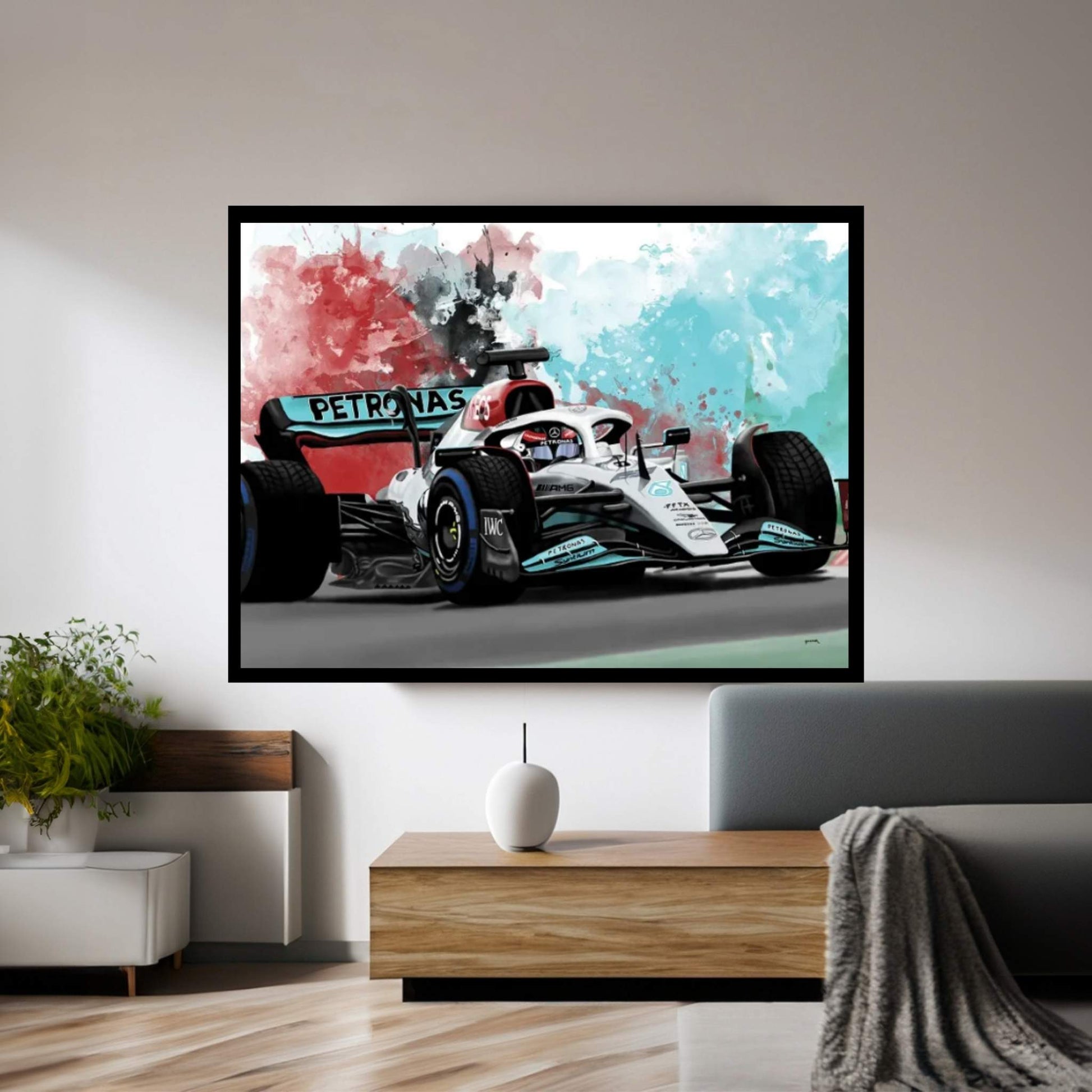 Raikkonen's Racecar Canvas Wall Art - Y Canvas