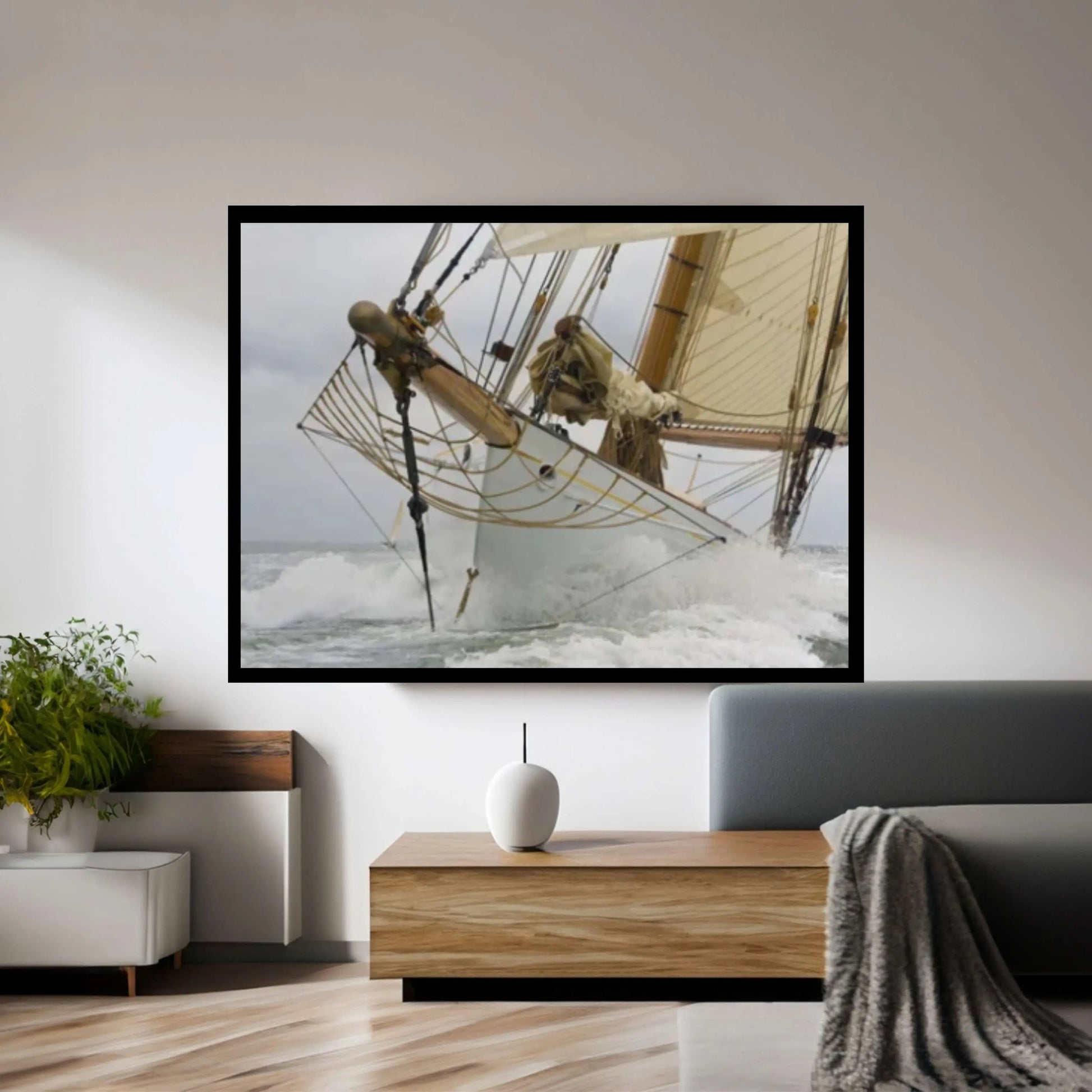 Sailing Boat Canvas, Sea Wall Decor, Framed Canvas, Sea Landscape - Y Canvas