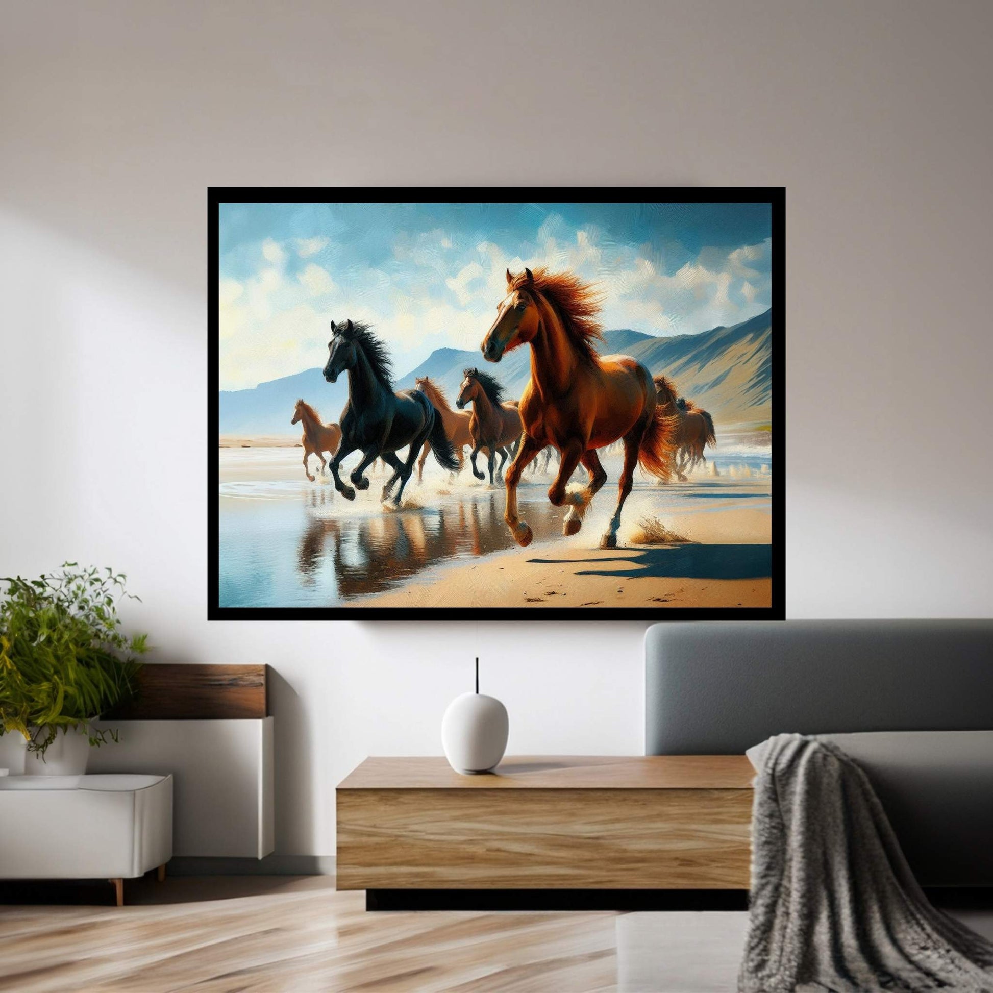 Beautiful Brown Horse Canvas Wall Art , Animal Wall Art - Y Canvas