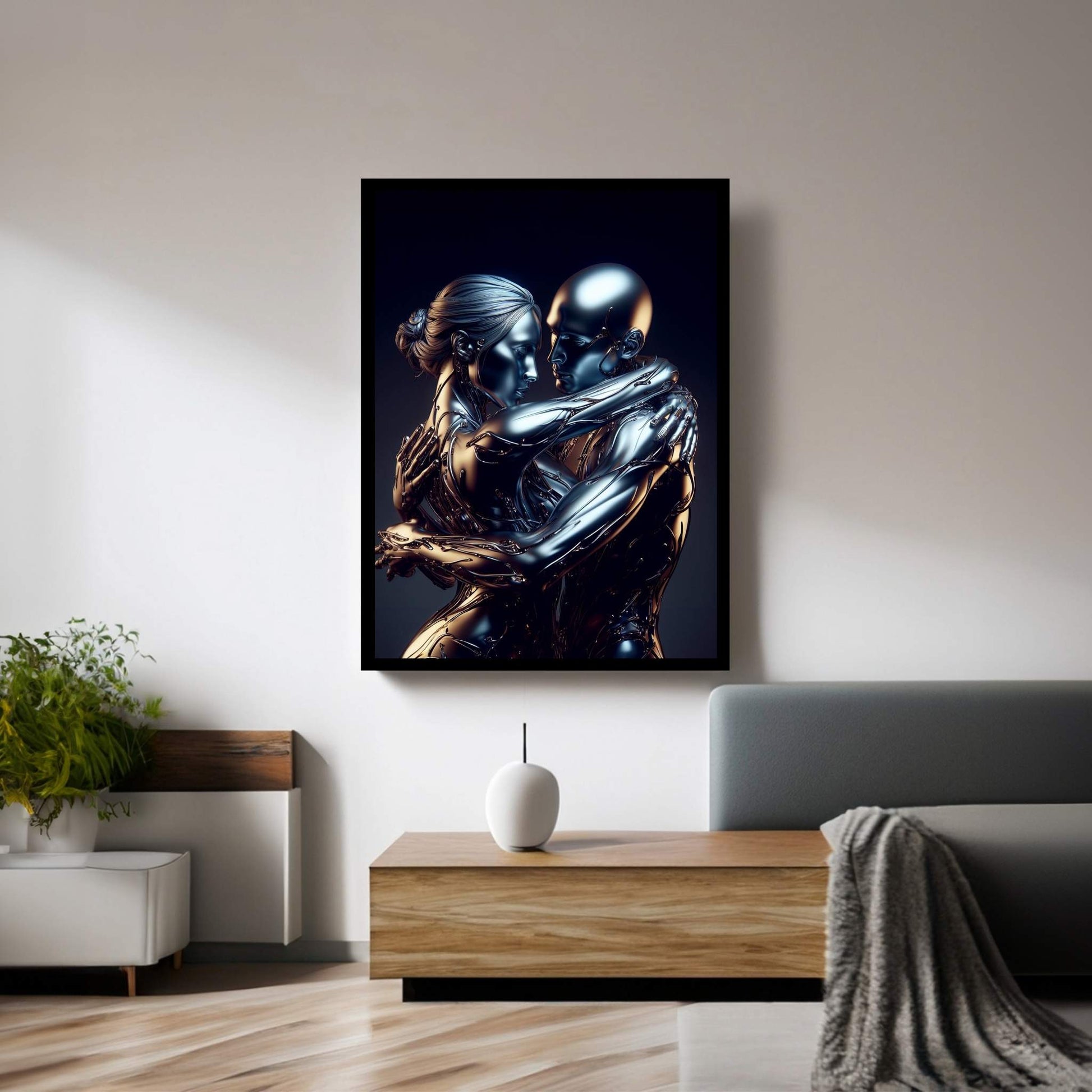 Metalic Love Couple Canvas Wall Art - Y Canvas