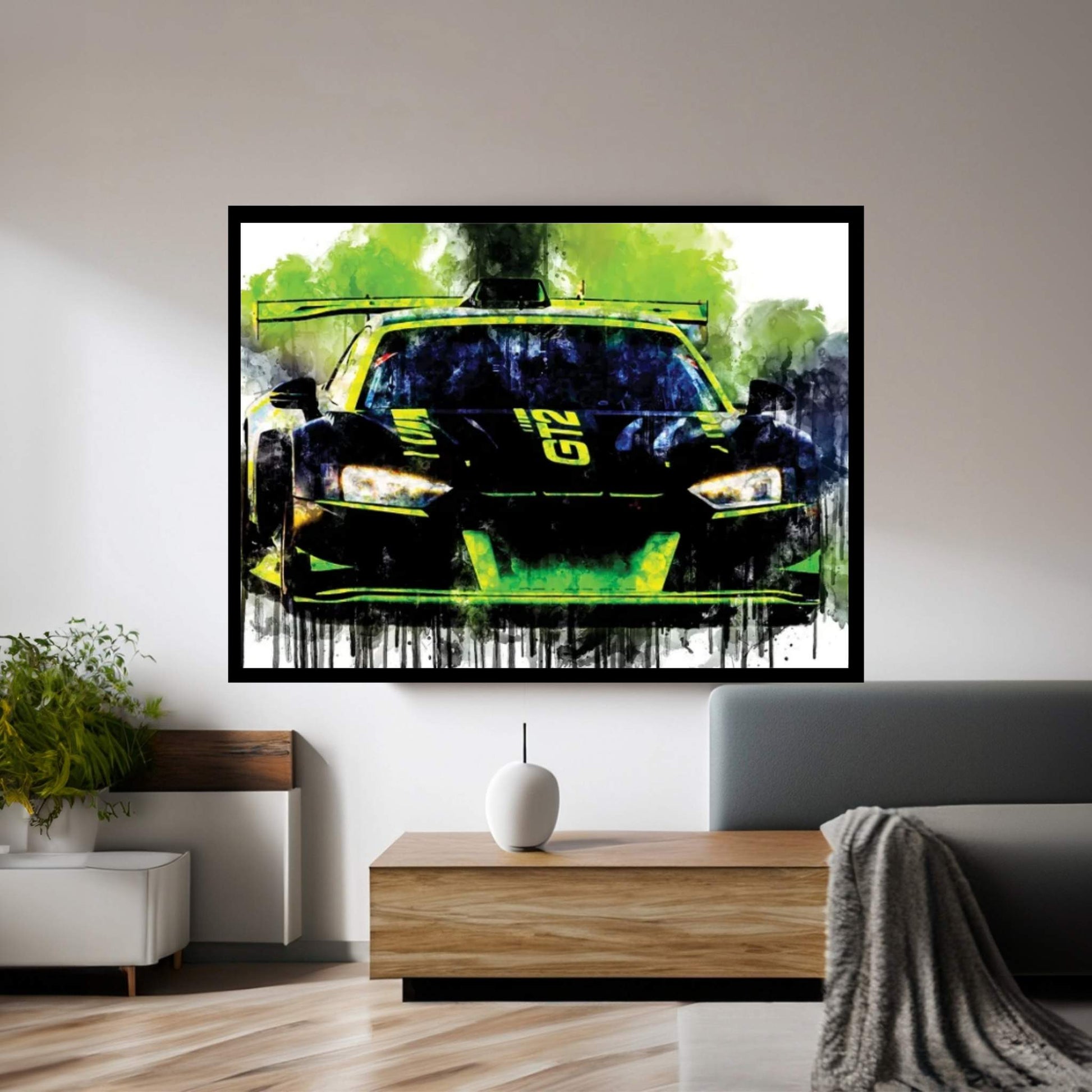 Audi R8 LMS GT2 Canvas Wall Art - Y Canvas