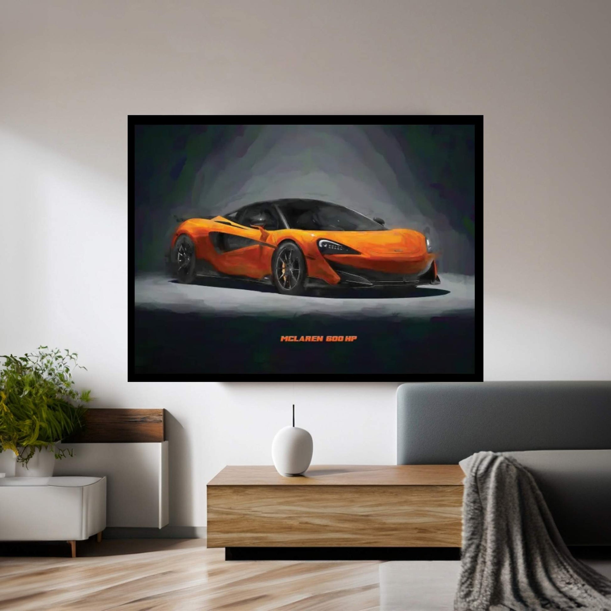 McLaren 600 HP In Watercolor Canvas Wall Art - Y Canvas