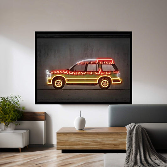 Jurassic Car Canvas Wall Art - Y Canvas