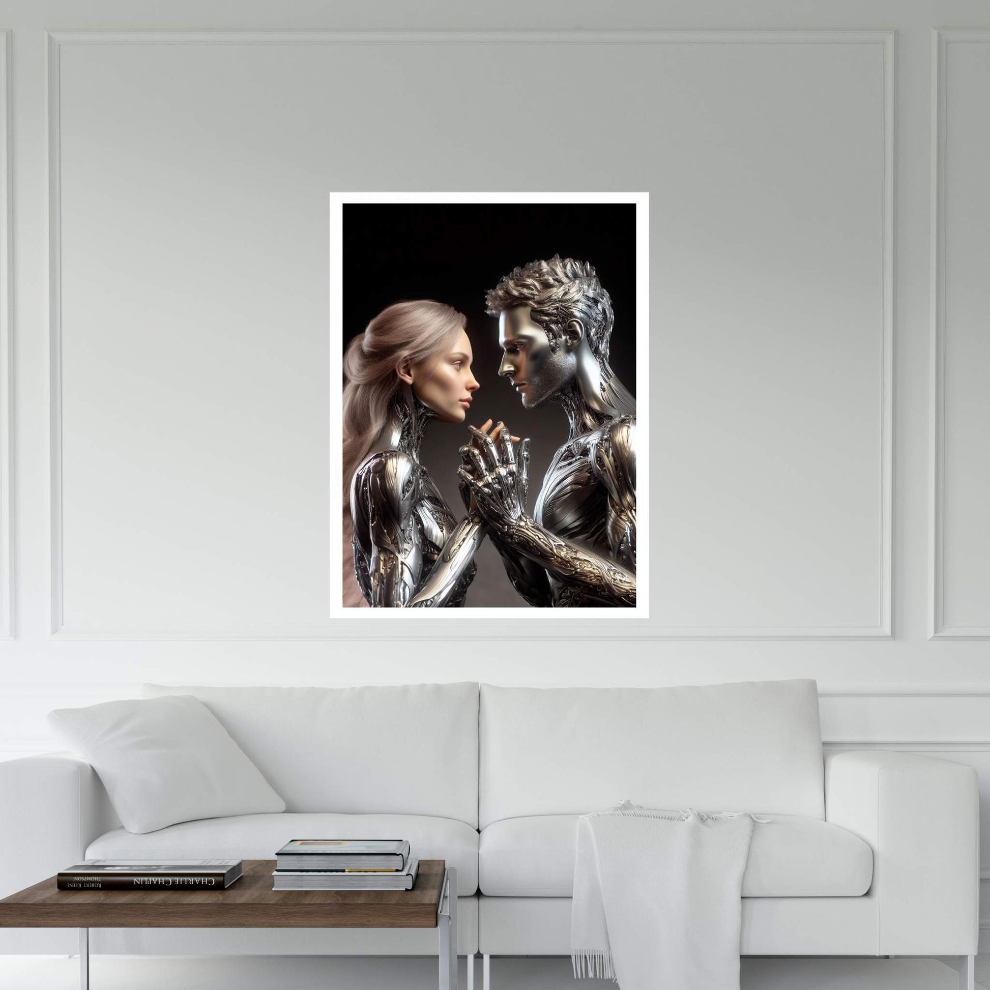 Metalic Love Couple Canvas Wall Art - Y Canvas