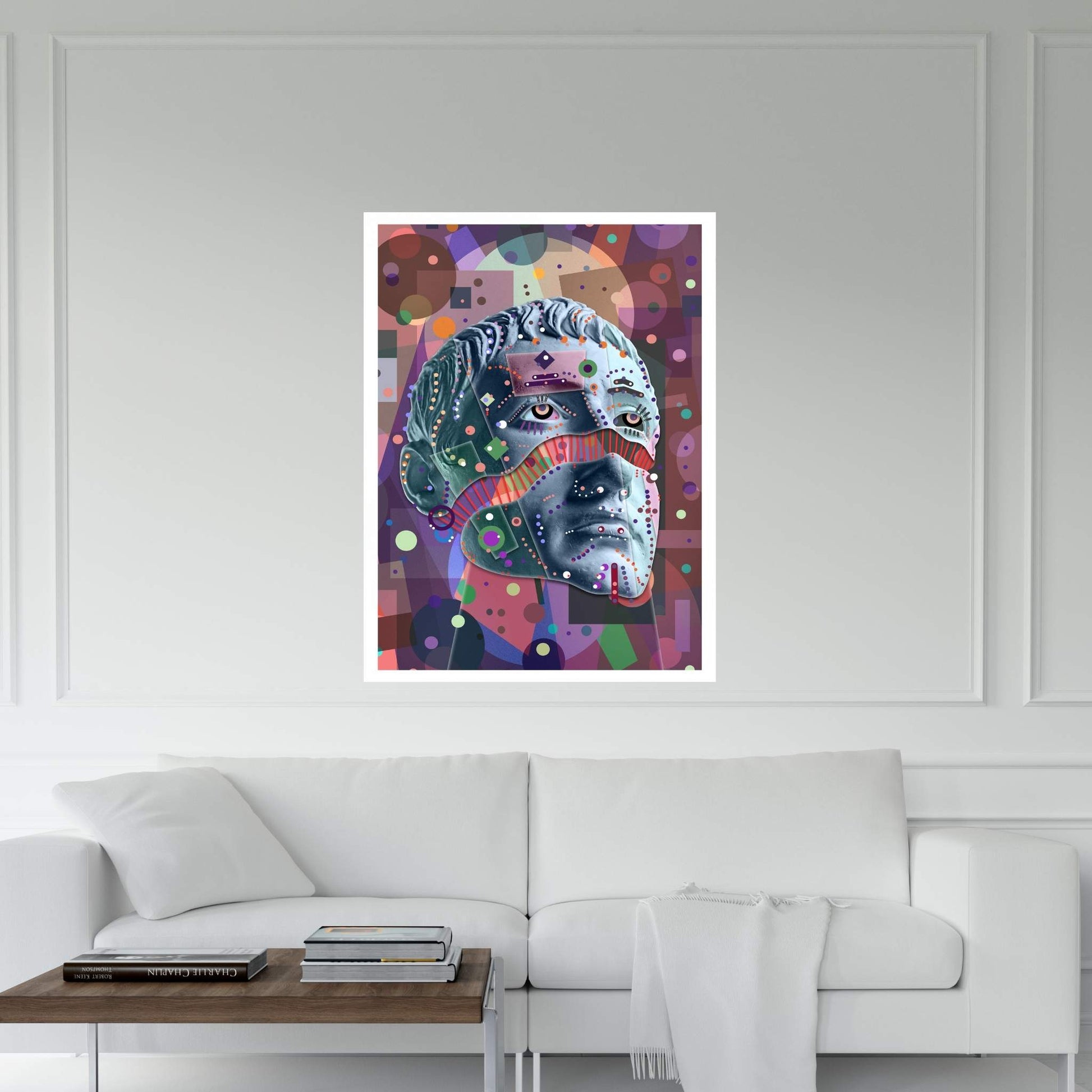 Abstract Modern Line Human Portrait Colored Canvas Wall Art - Y Canvas