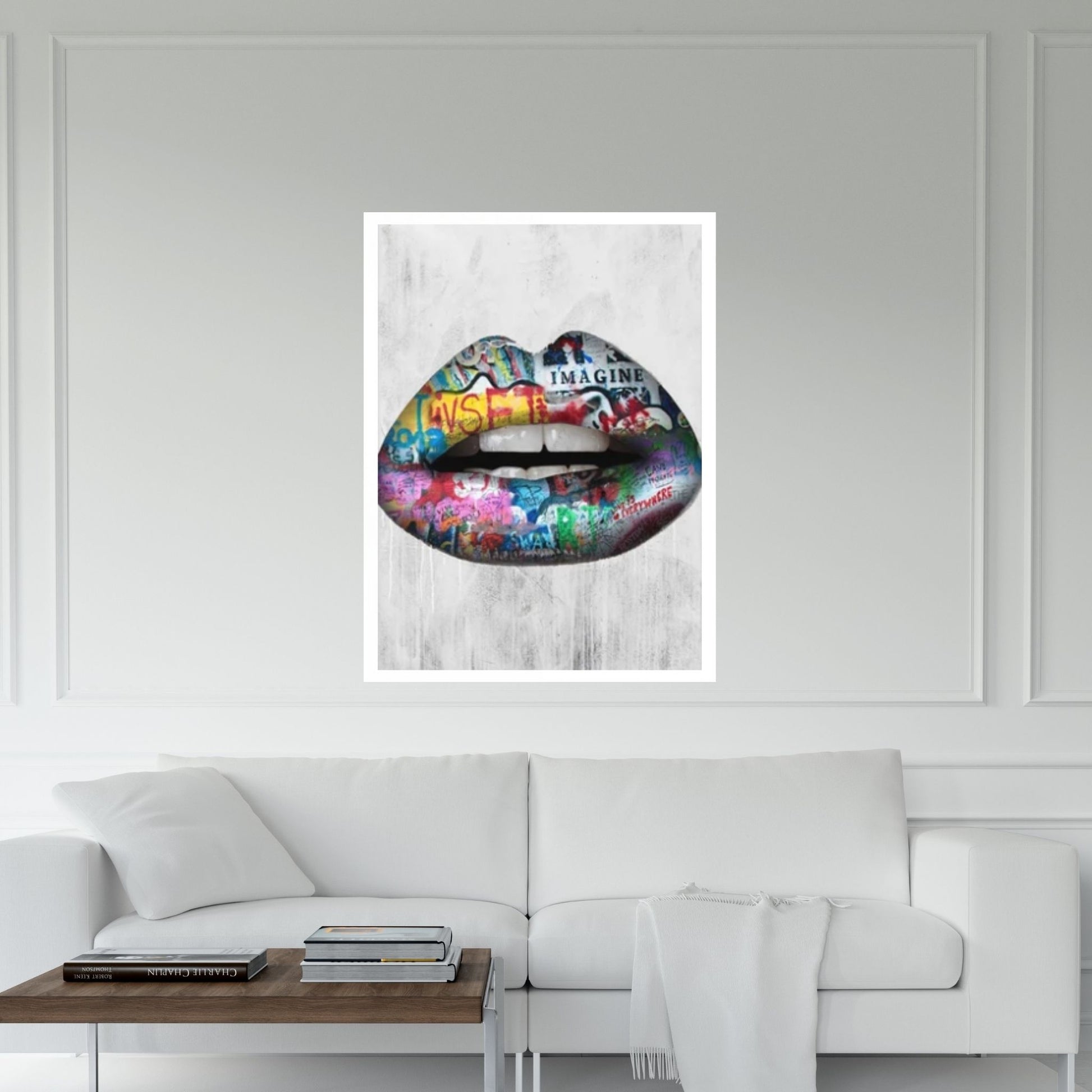 Banksy Poster, Sexy Lip Art Canvas Decor, Print Poster Graffiti Wall Art - Y Canvas