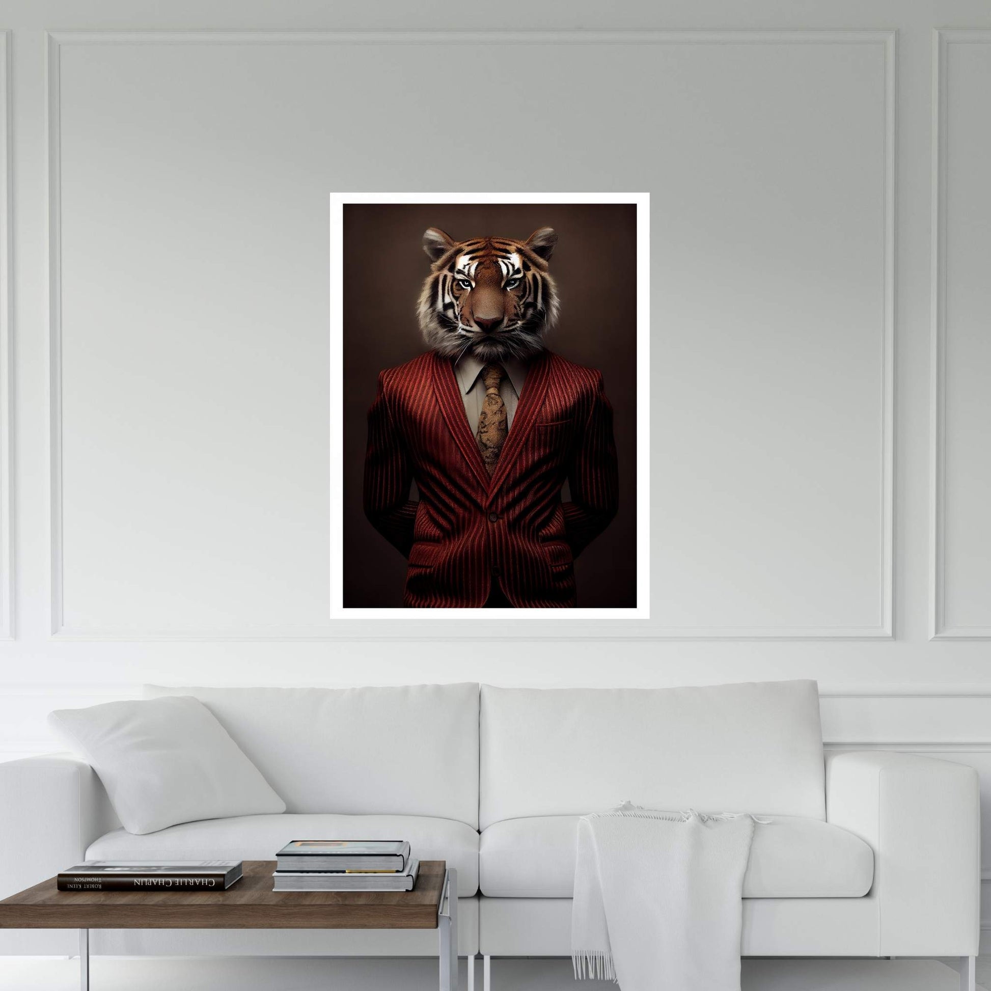 Businnes Tiger Wall Art, Tiger Canvas Art, Animal Wall Art - Y Canvas