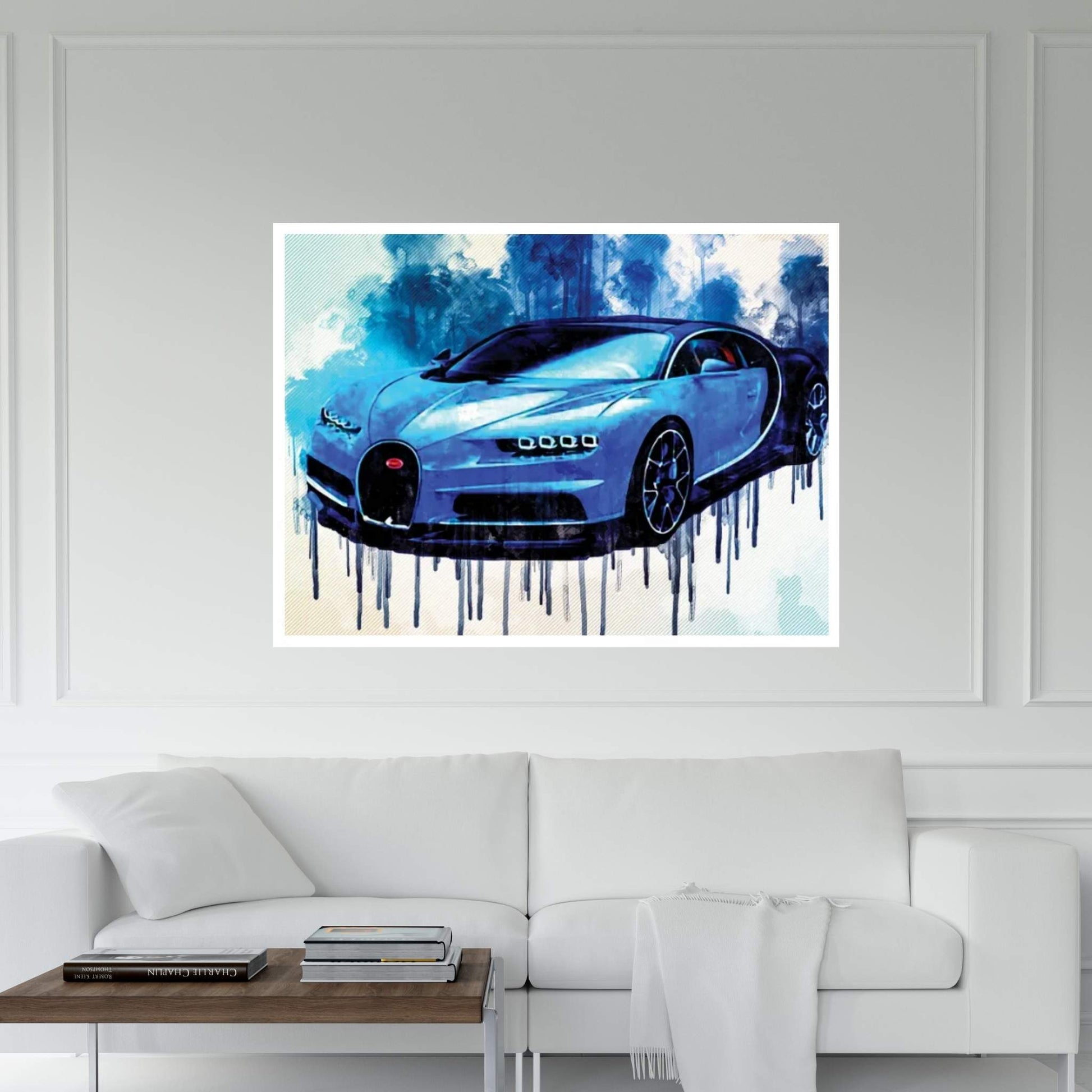 Hypercar 2017 Bugatti Bugatti Chiron Blue Bugatti Canvas Wall Art - Y Canvas