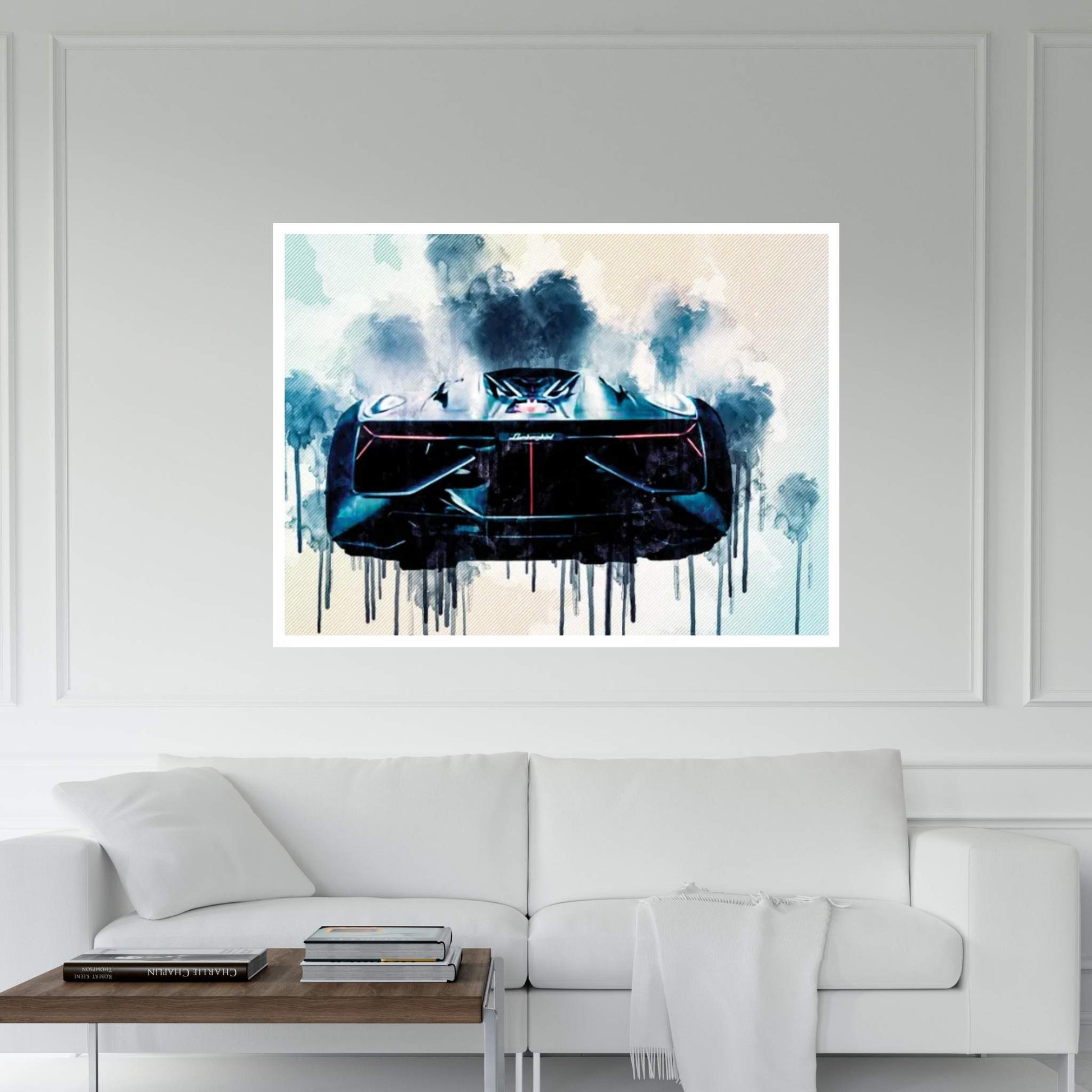Lamborghini Terzo Millennio 2017 Rear View Supercar Garage Presentation Hypercar Canvas Wall Art - Y Canvas