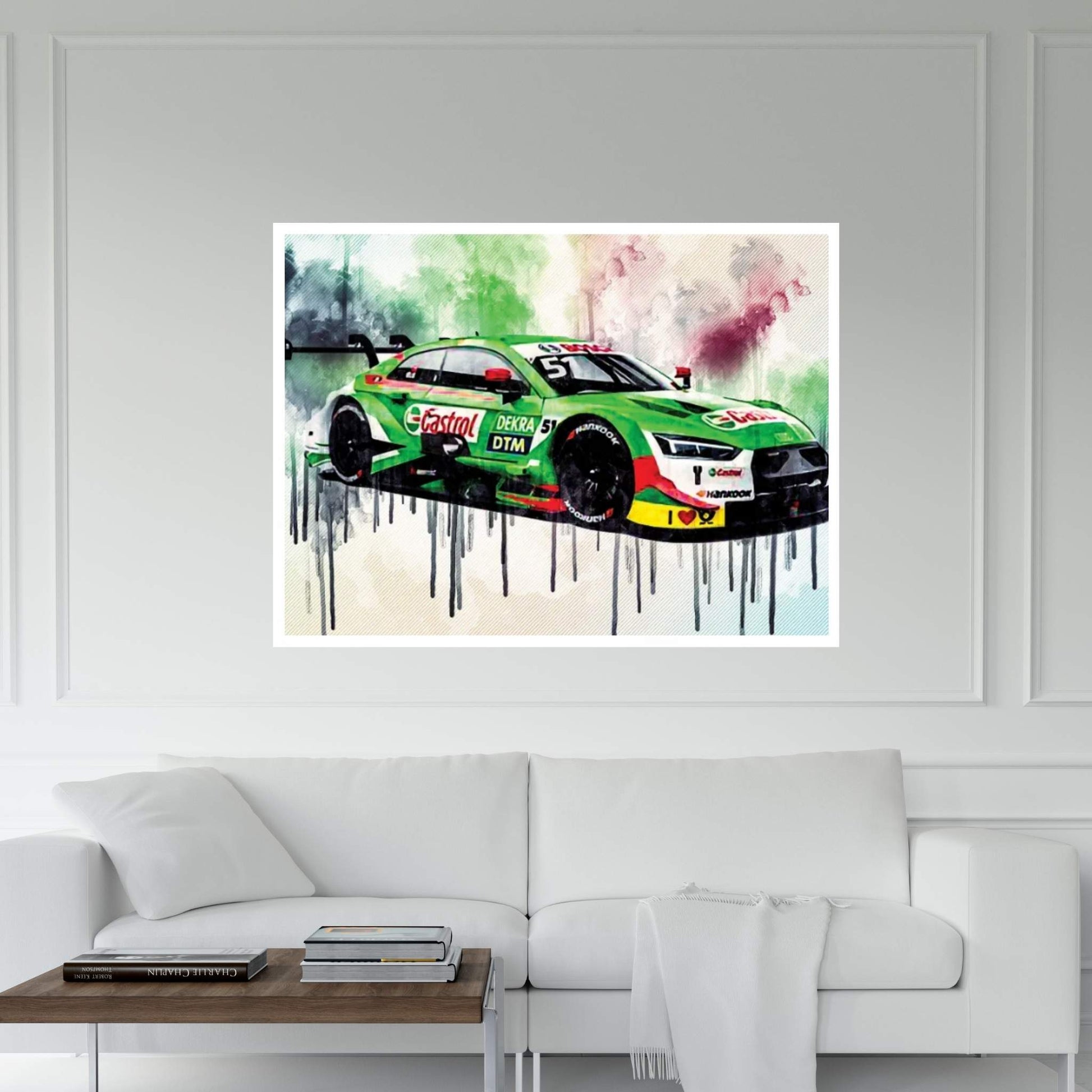 Audi RS5 DTM 2019 Audi Sport Team Abt Sportsline Nico Muller Racing Car Canvas Wall Art - Y Canvas