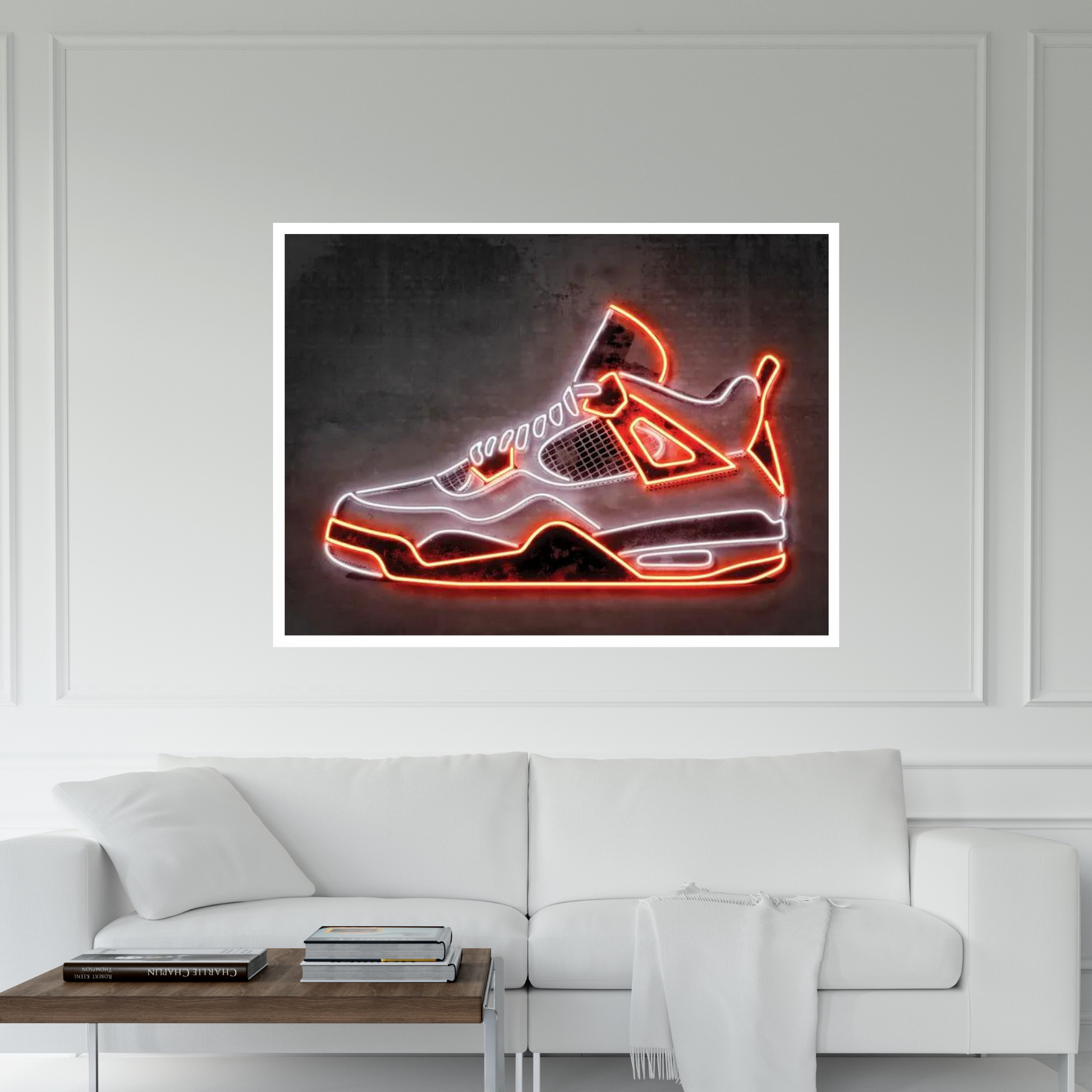 Jordan 4 Gold Canvas Wall Art - Y Canvas