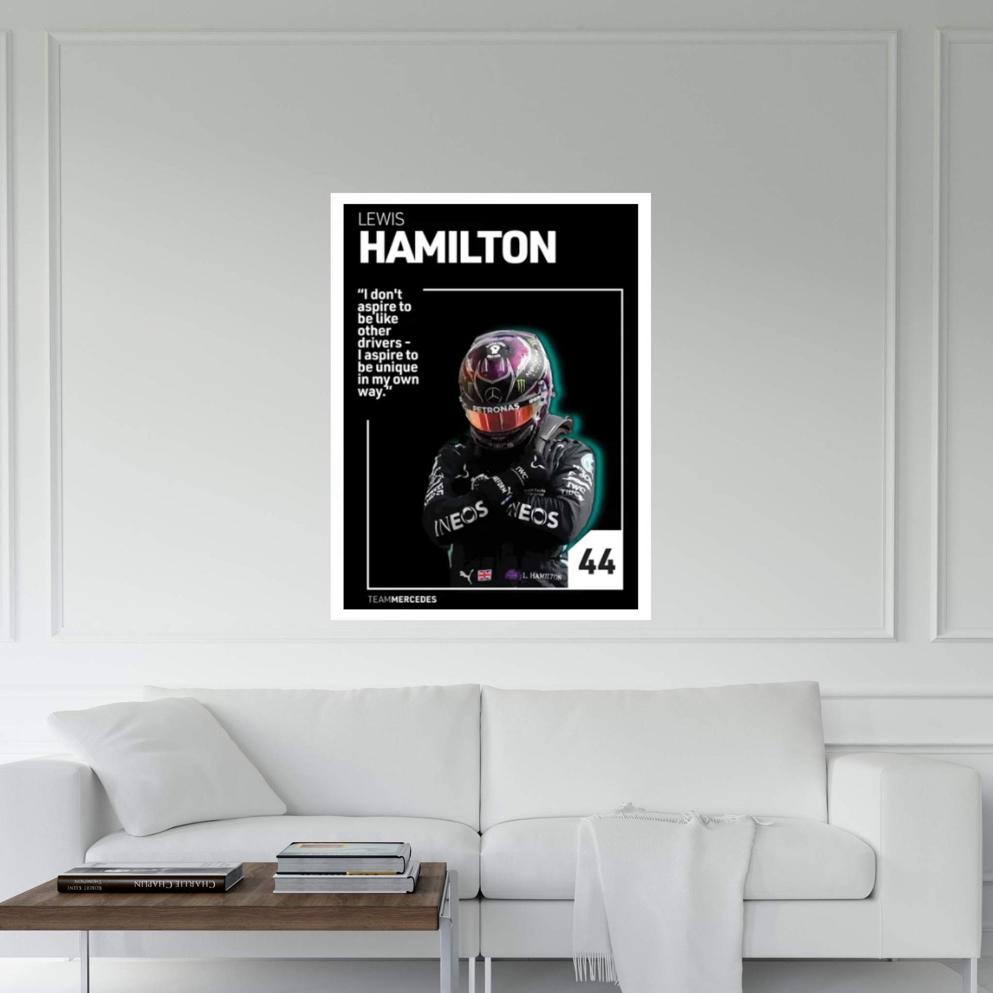 Lewis Hamilton (Black) Canvas Wall Art - Y Canvas