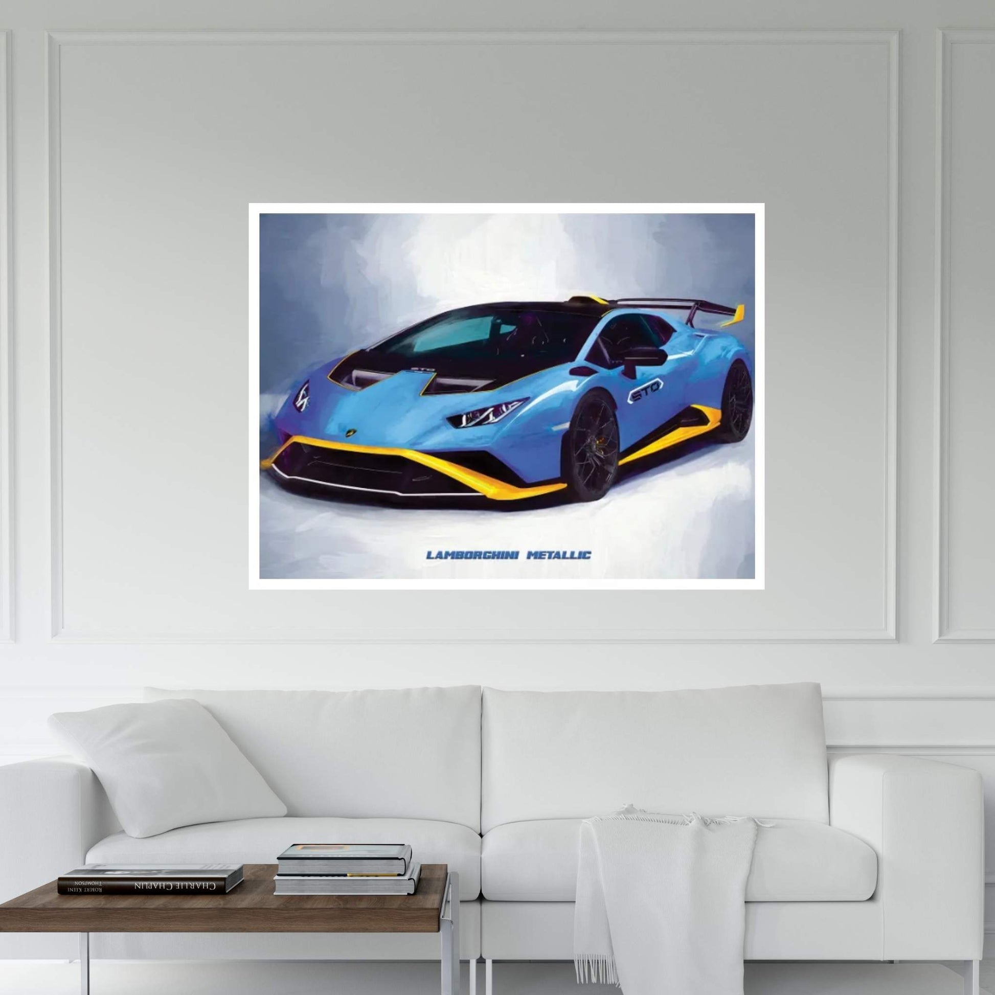 Lamborghini Metallic In Watercolor Canvas Wall Art - Y Canvas