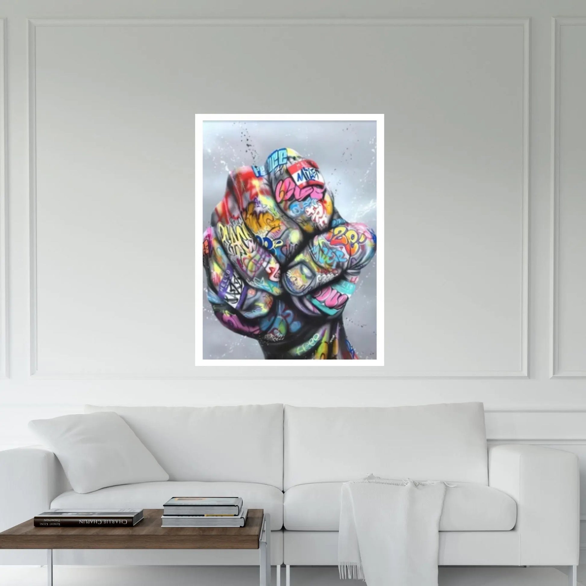 Banksy Canvas Wall Art, Creation of Adam Decor, Creation of Graffiti Adam - Y Canvas