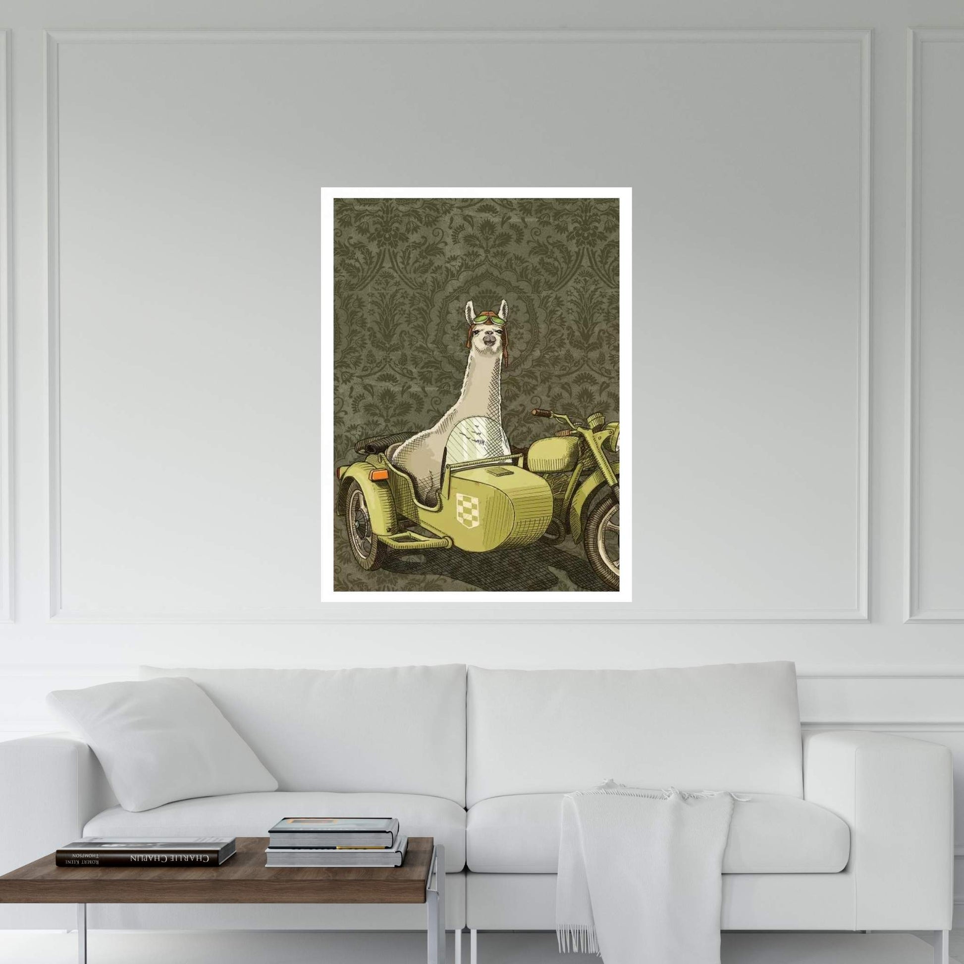 Sidecar Llama Canvas Wall Art - Y Canvas