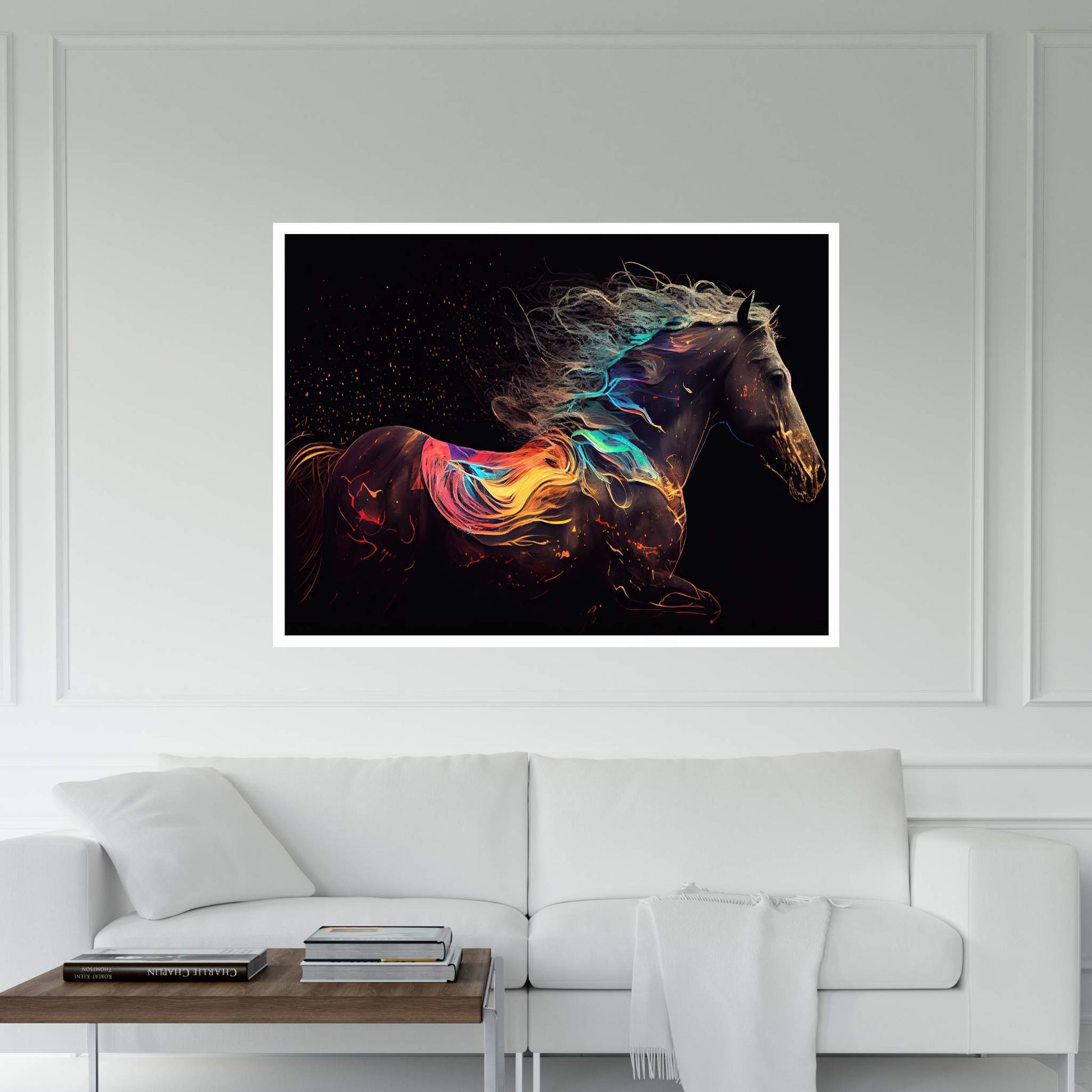 Colorful Horse Modern Abstract Animal Canvas Wall Art - Y Canvas