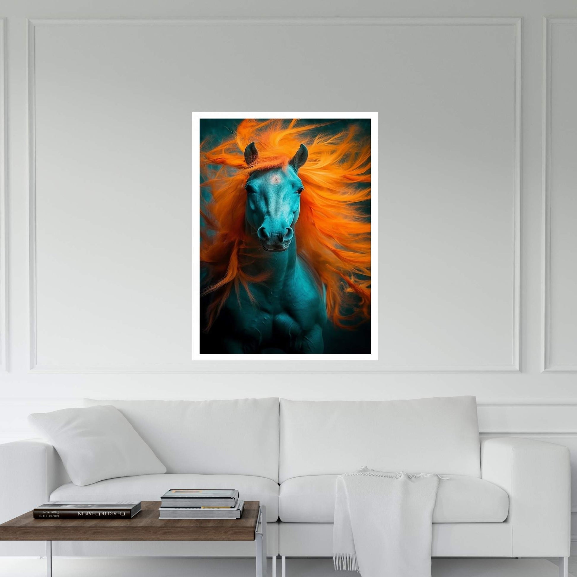 Beautiful White Horse Canvas Wall Art , Animal Wall Art - Y Canvas