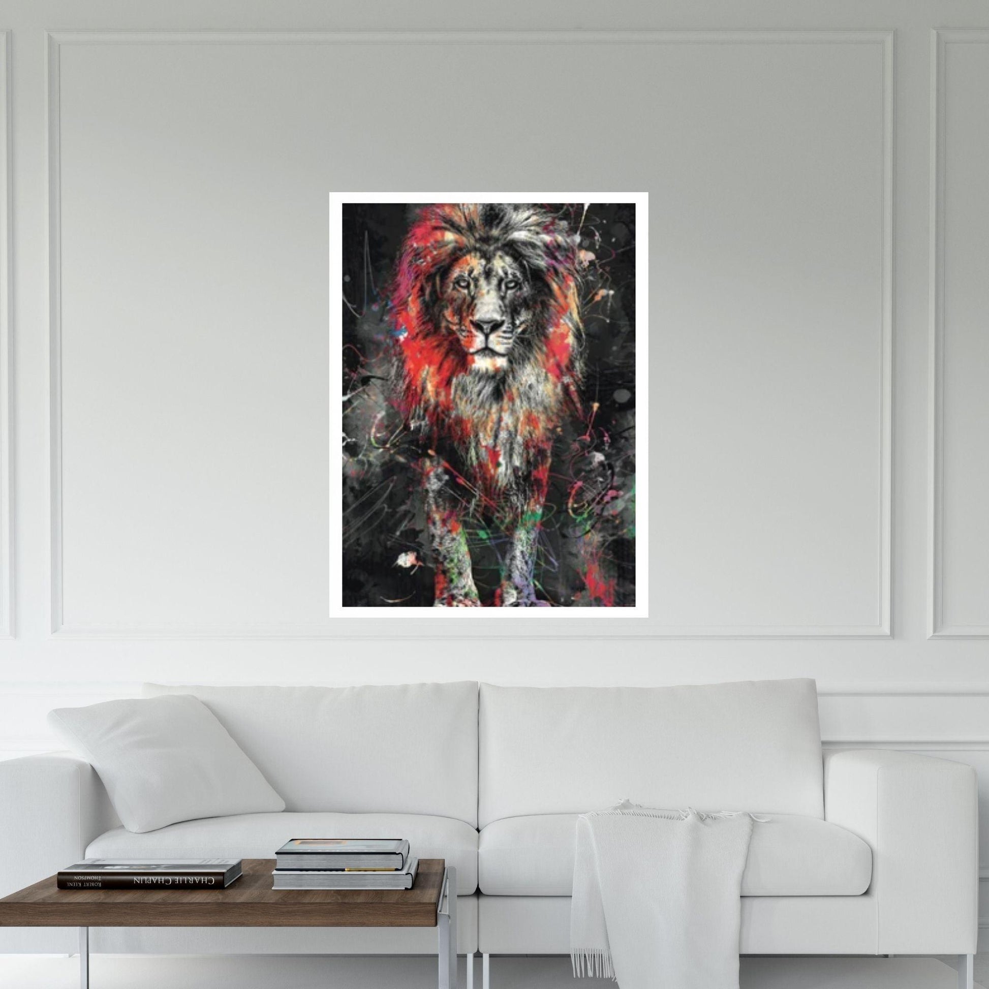 Lion Canvas Wall Art, Canvas Watercolor Home Decoration, Abstract Lion Painting Living Room Art, Animal Wall Art - Y Canvas