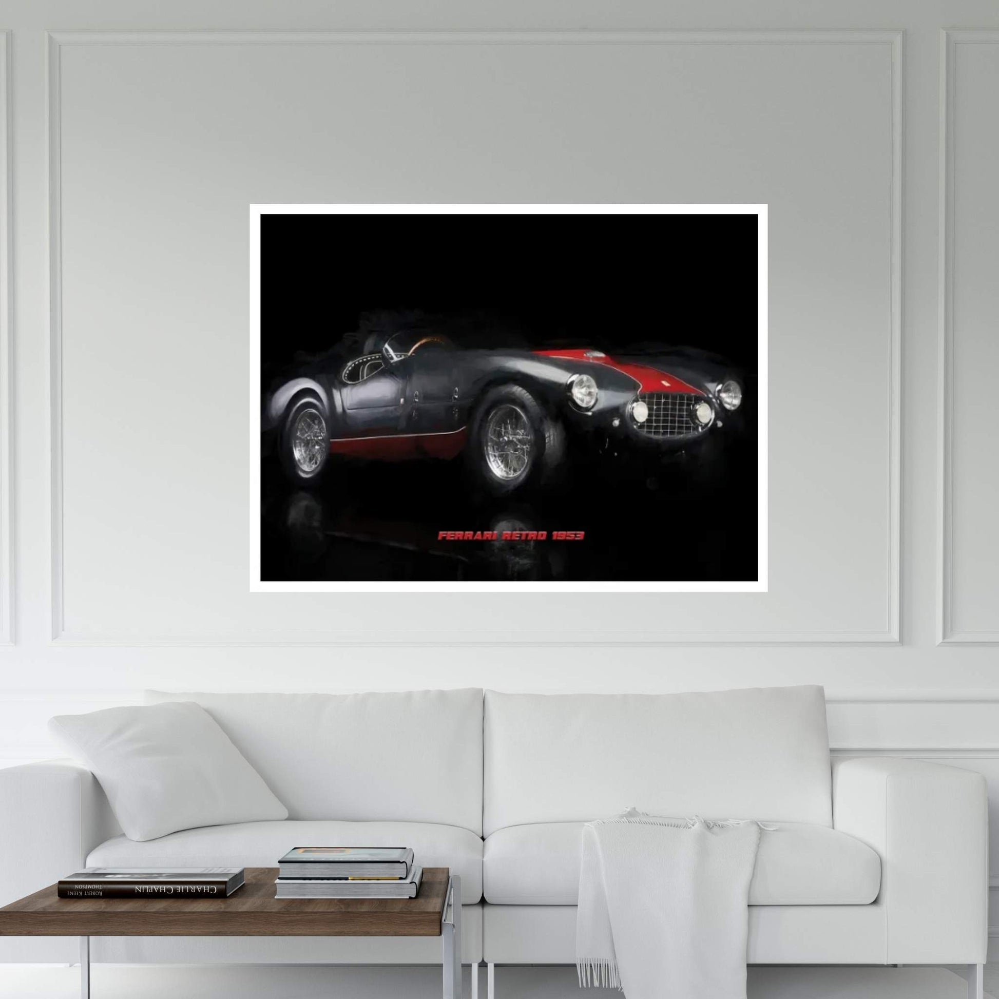 Ferrari Retro 1953 In Watercolor Canvas Wall Art - Y Canvas