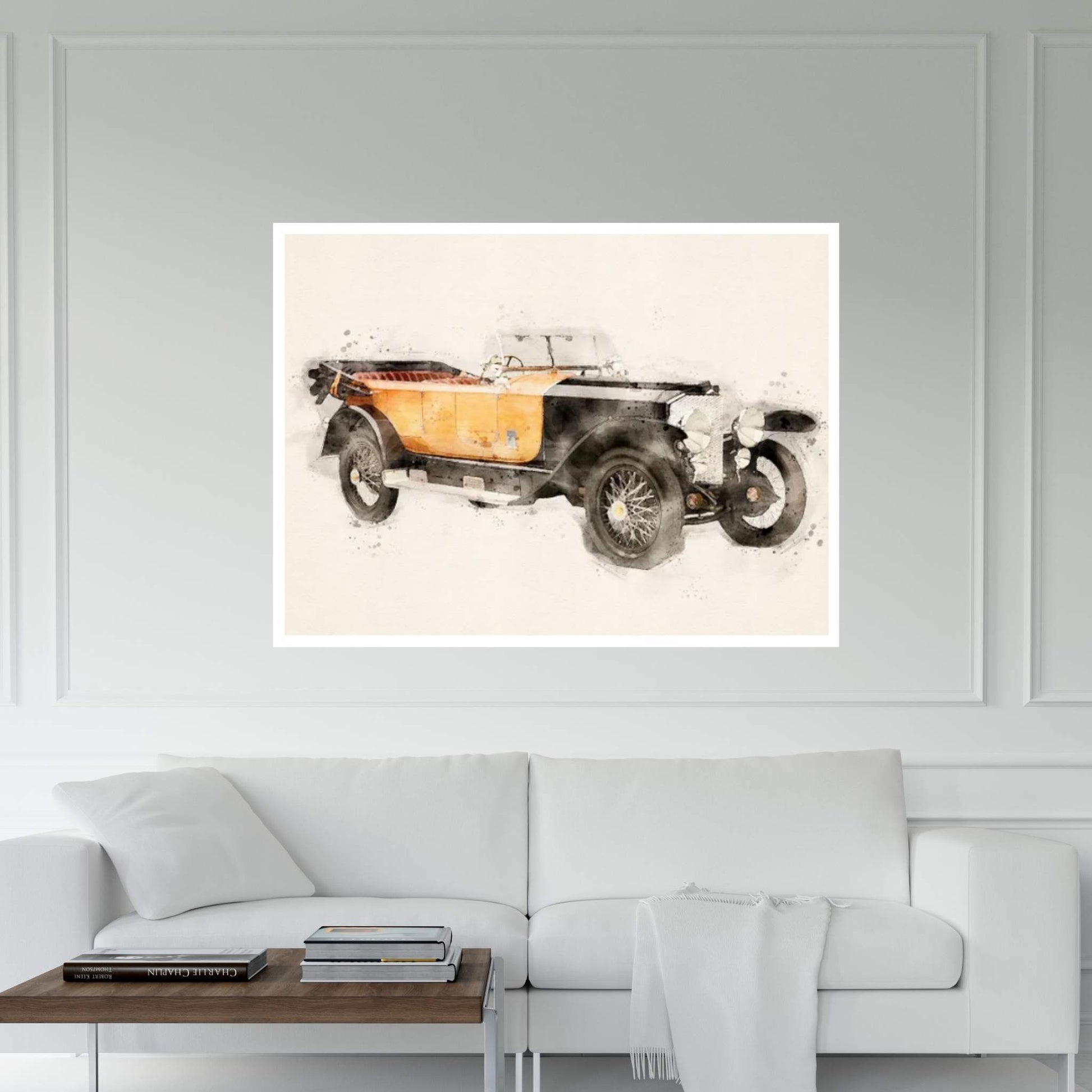 Mercedes Benz Retro V II Canvas Wall Art - Y Canvas