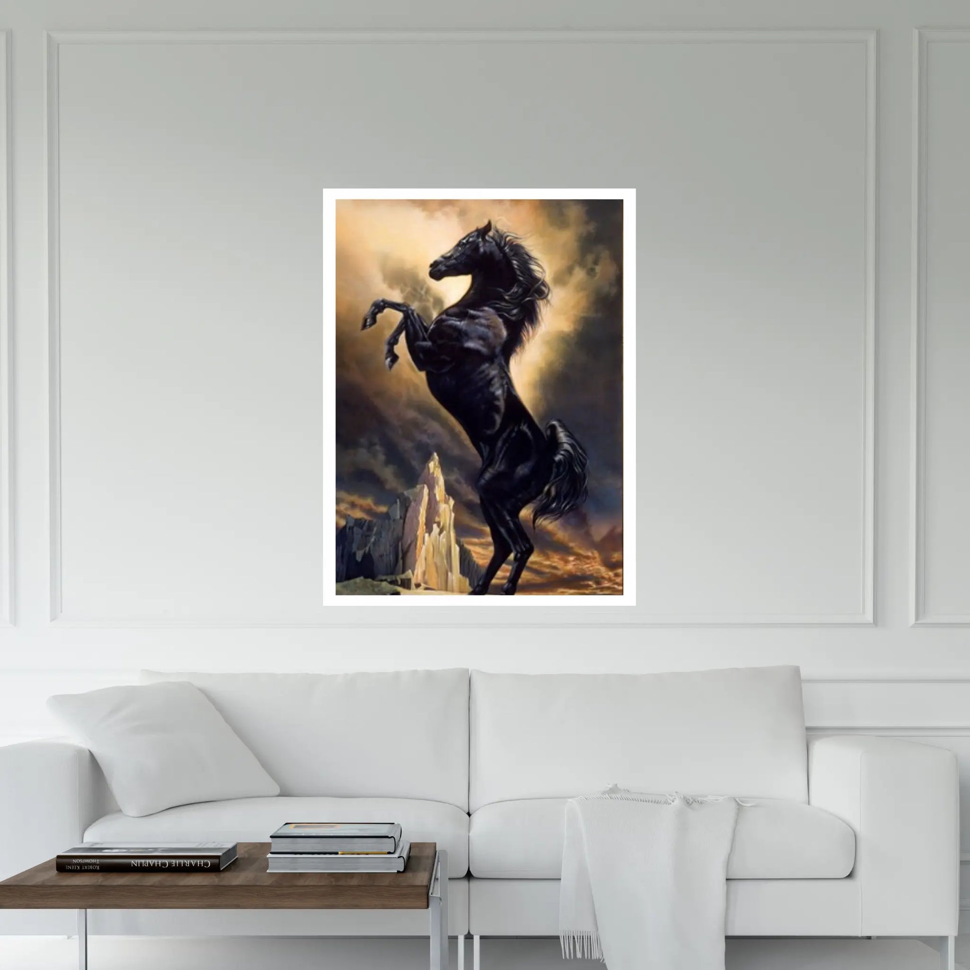Large Black Horse Print Poster Canvas Art Animal Art Horse Wall Art Horse Wall Decor Animal Painting Horse Canvas Wall Art Horse Print - Y Canvas