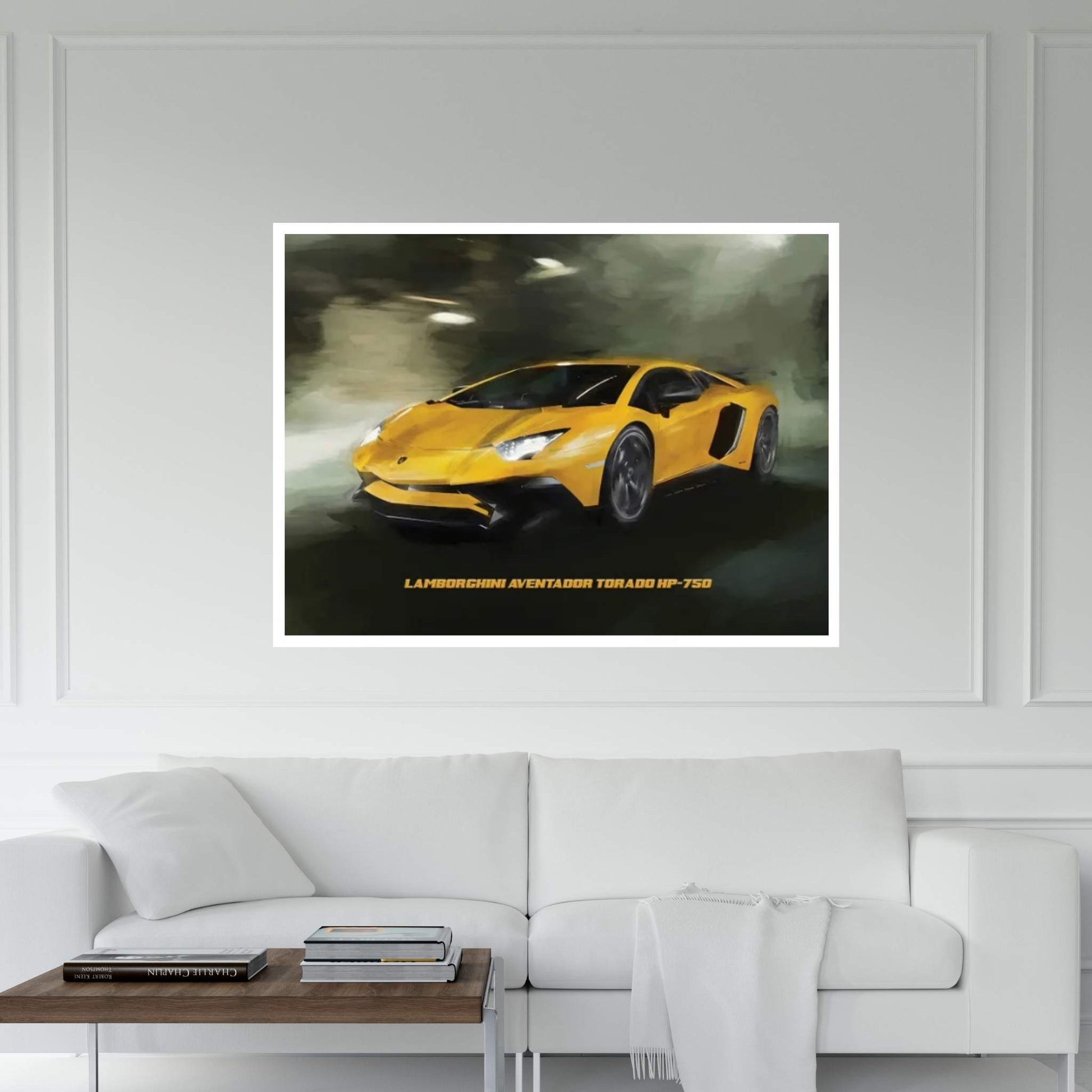 Lamborghini Aventador Tornado HP-750 In Watercolor Canvas Wall Art - Y Canvas