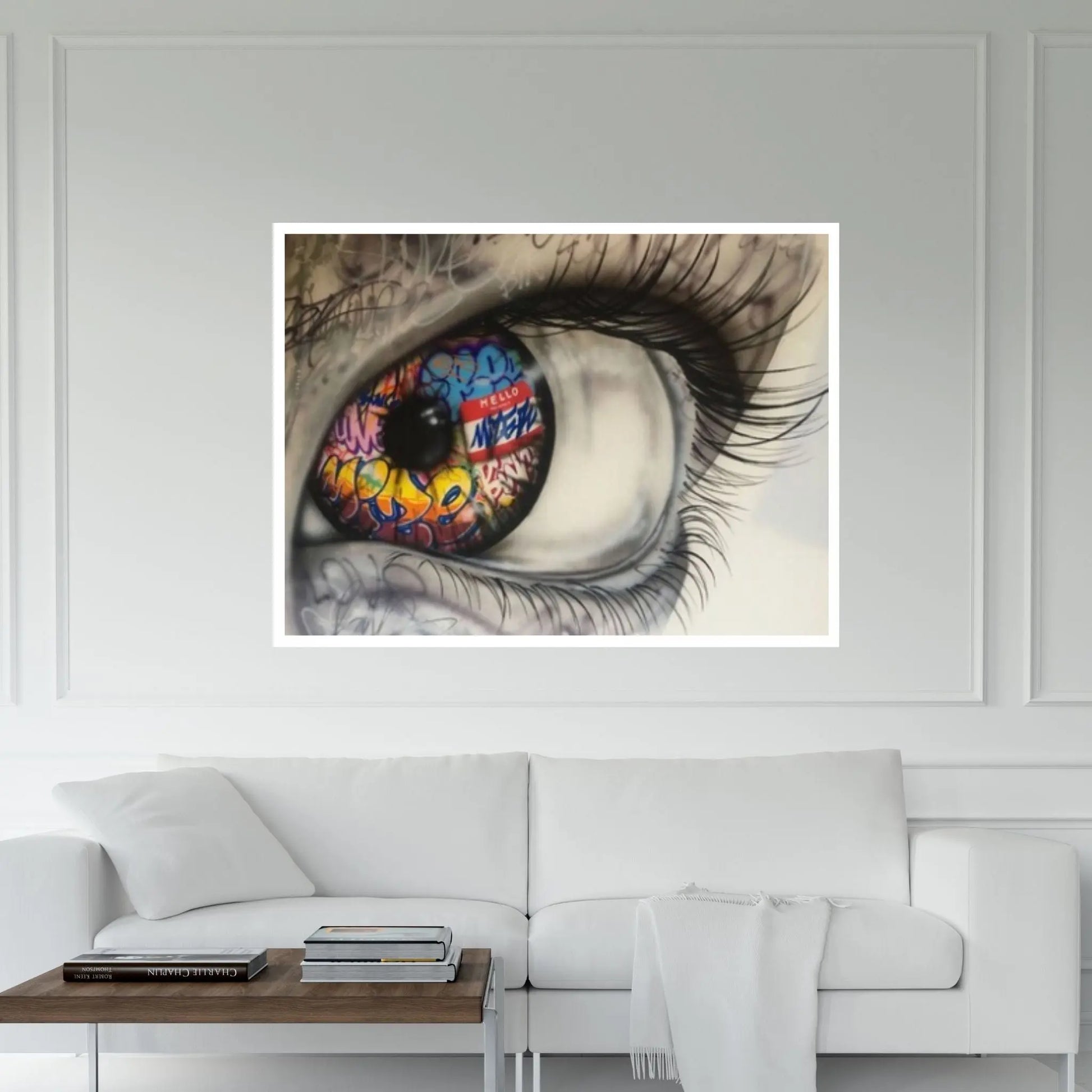 Banksy Canvas Wall Art, Big Eye Graffiti Painting Art Print, Graffiti Canvas Painting - Y Canvas