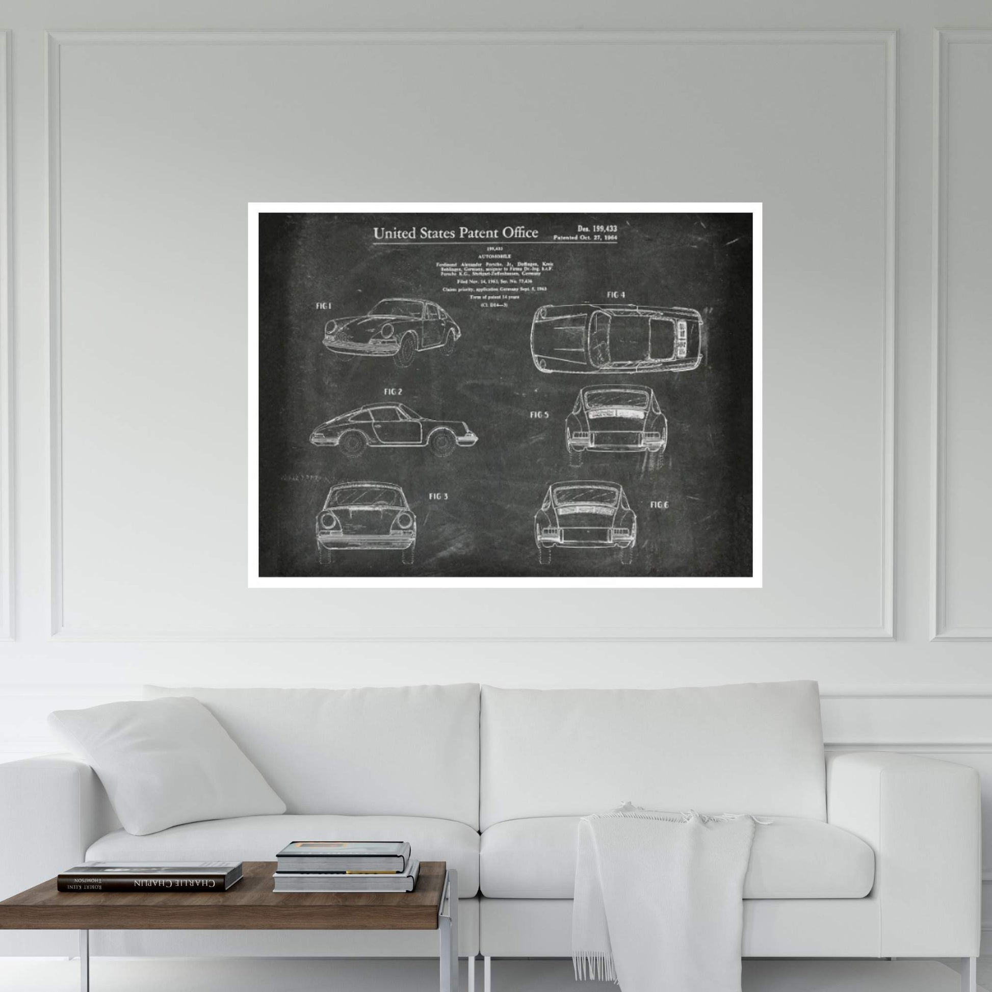 Automobile Porsche Patent II Canvas Wall Art - Y Canvas
