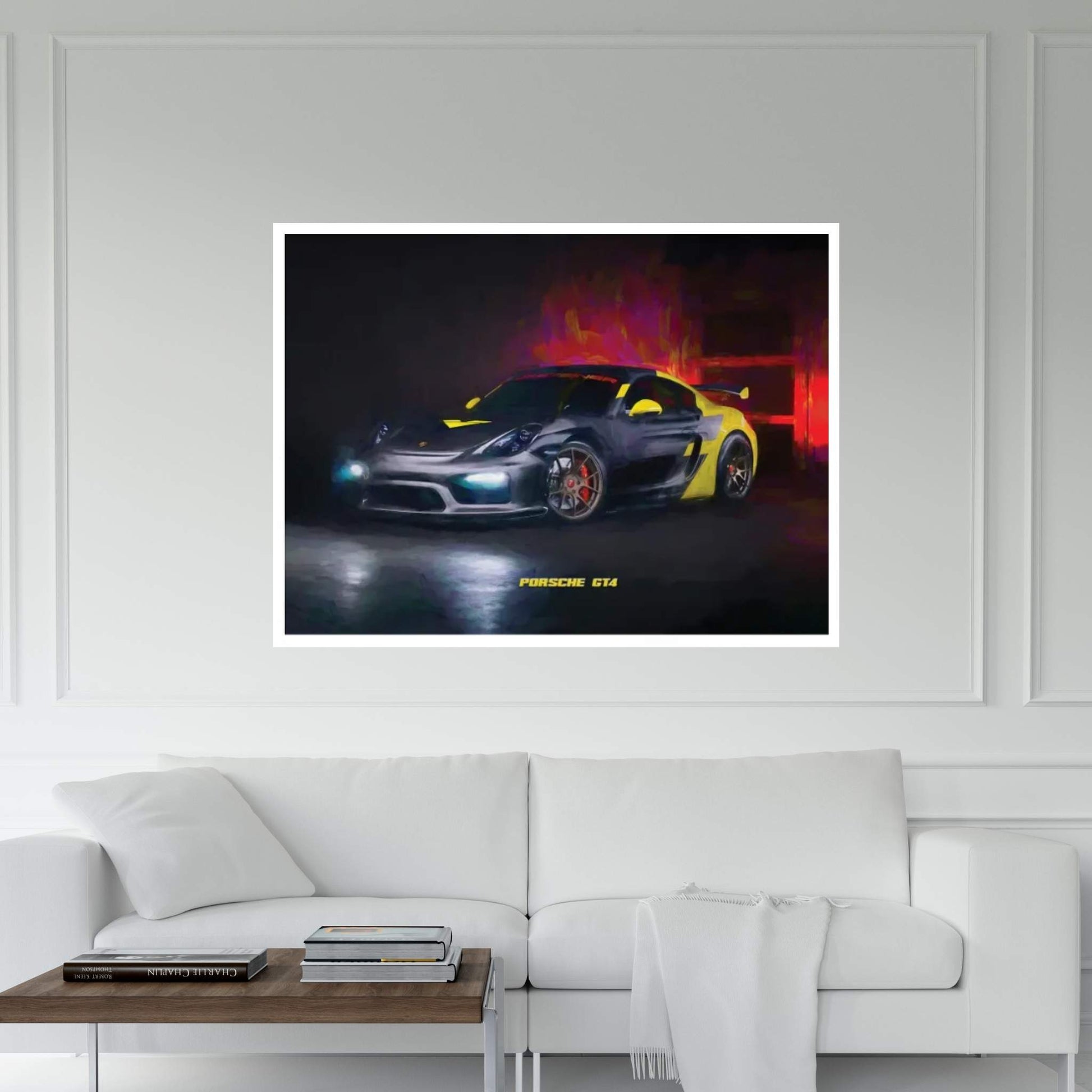 Porsche GT4 In Watercolor Canvas Wall Art - Y Canvas