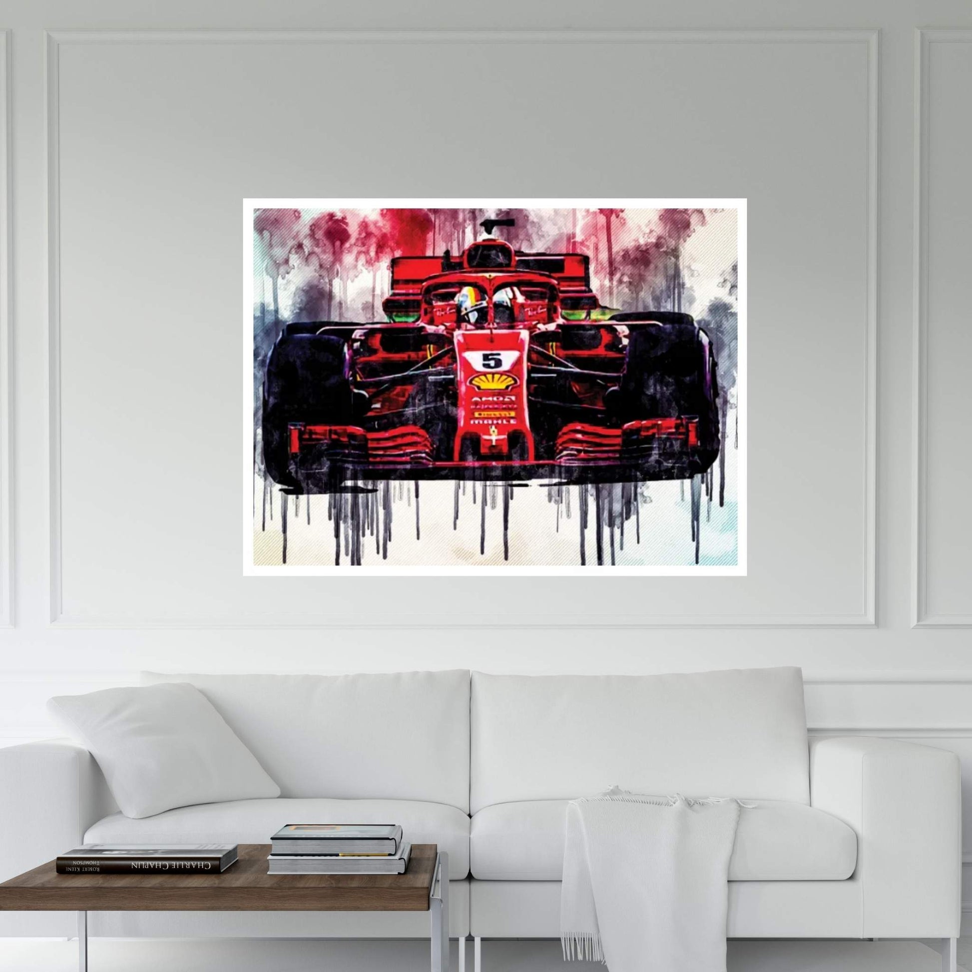 Sebastian Vettel Formula One World Champion Ferrari Sf90 Scuderia Ferrari Race Car F1 German Racer Formula 1 Canvas Wall Art - Y Canvas