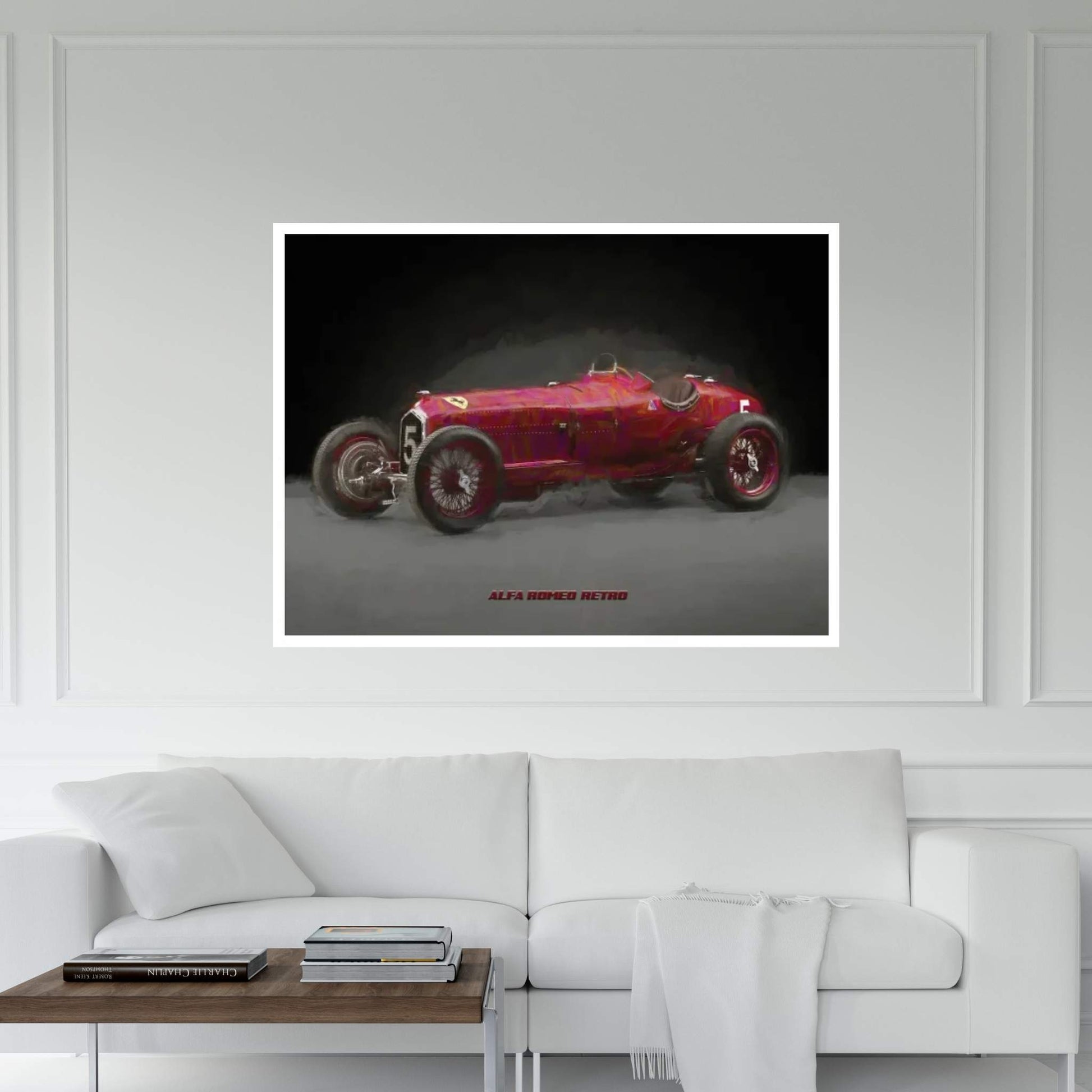 Alfa Romeo Retro In Watercolor Canvas Wall Art - Y Canvas